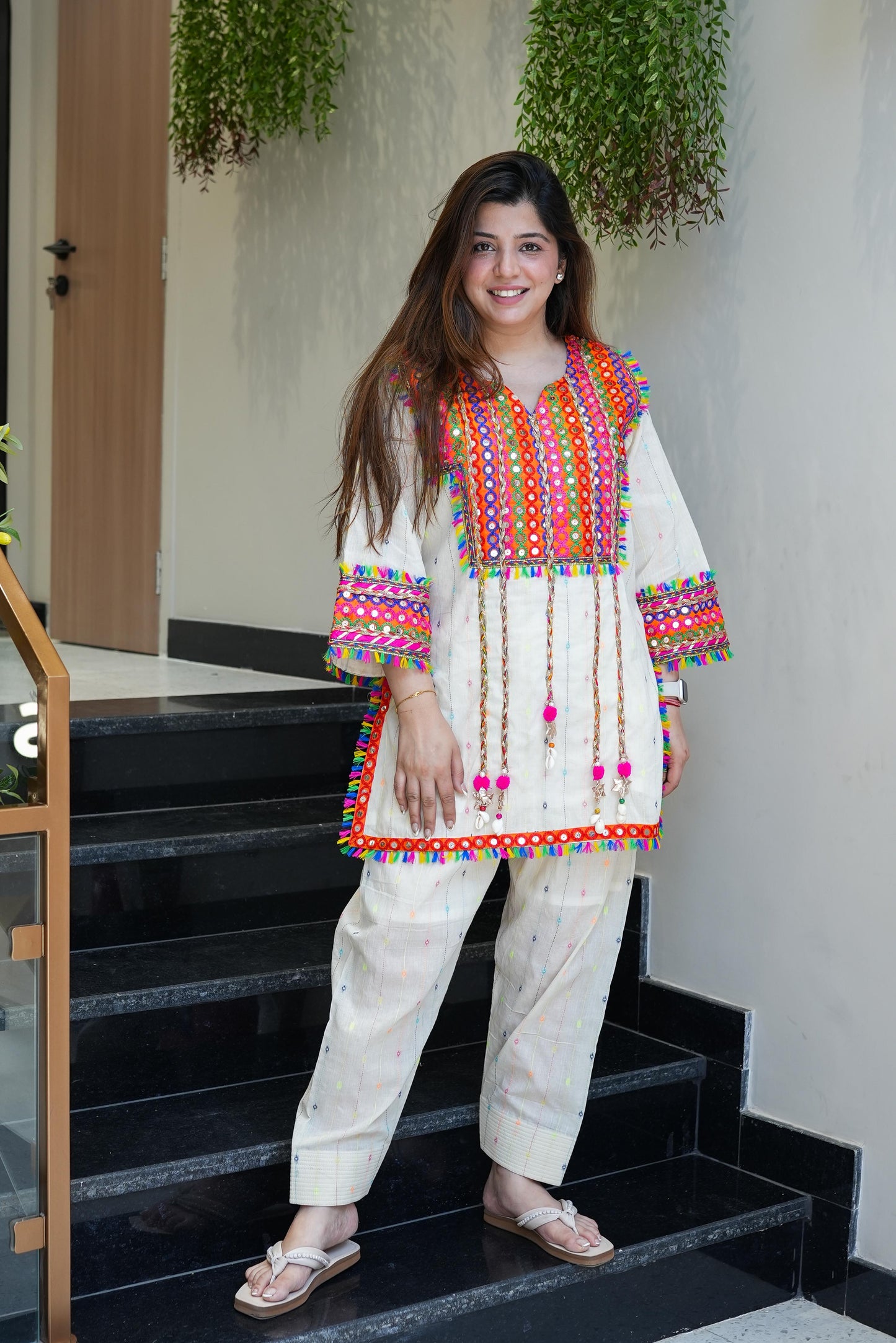 Saima Multicoloured Embroidered Co ord Sets