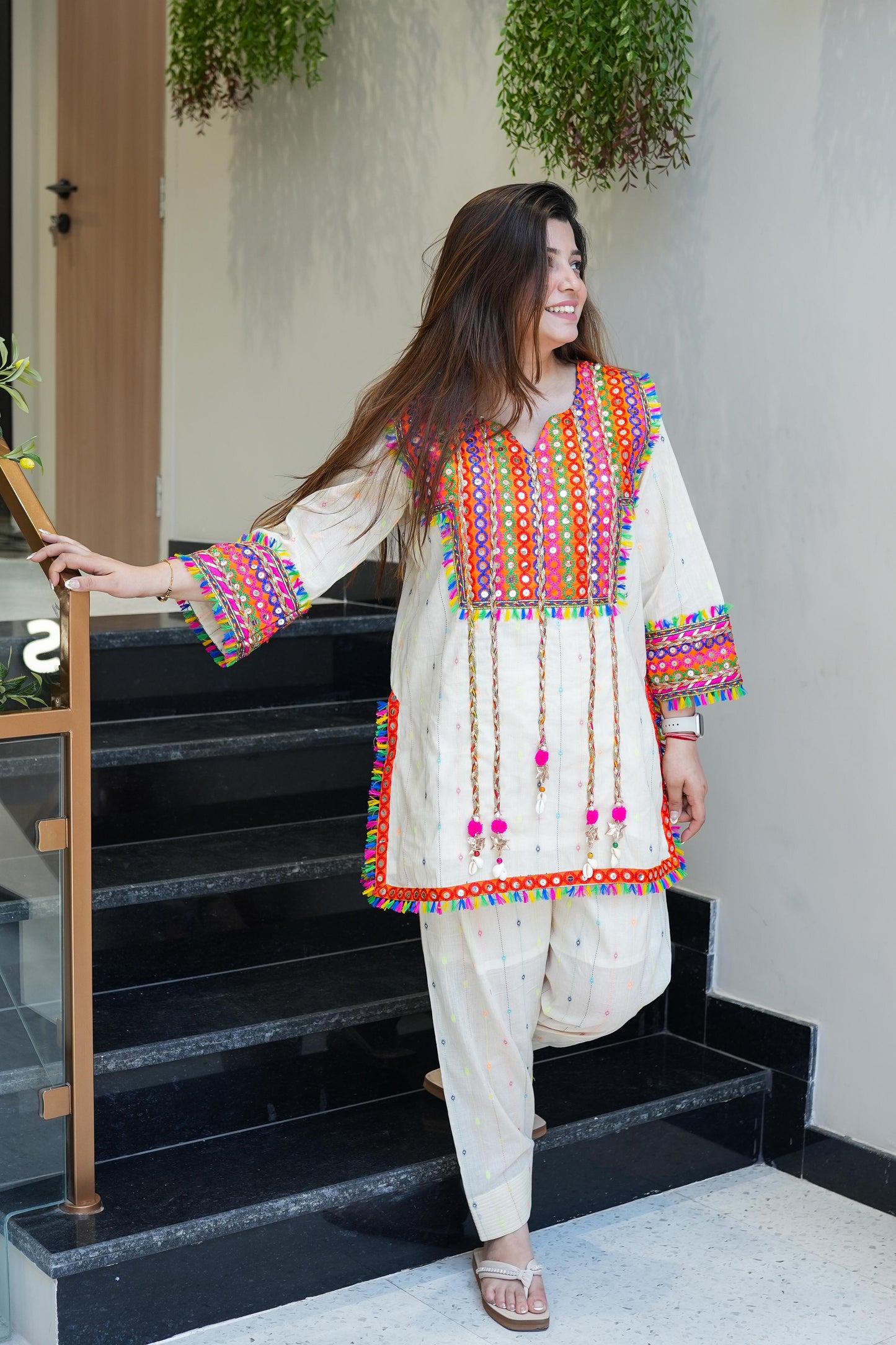 Saima Multicoloured Embroidered Co ord Sets