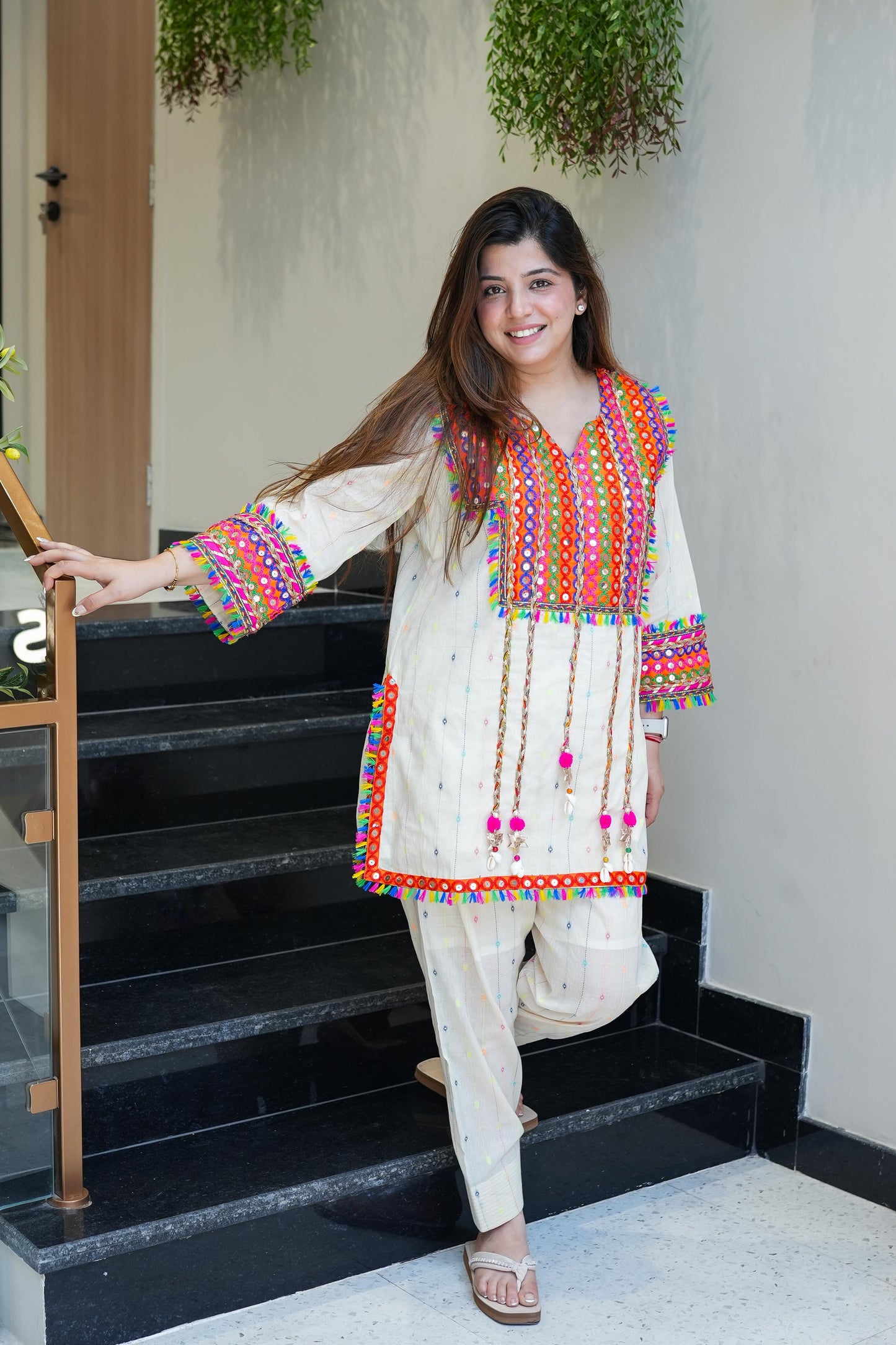 Saima Multicoloured Embroidered Co ord Sets