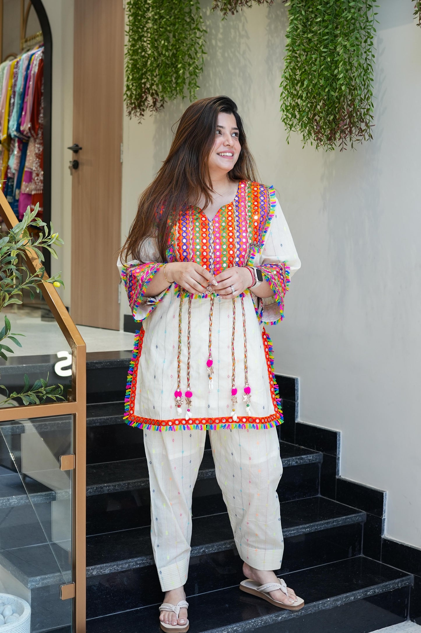 Saima Multicoloured Embroidered Co ord Sets