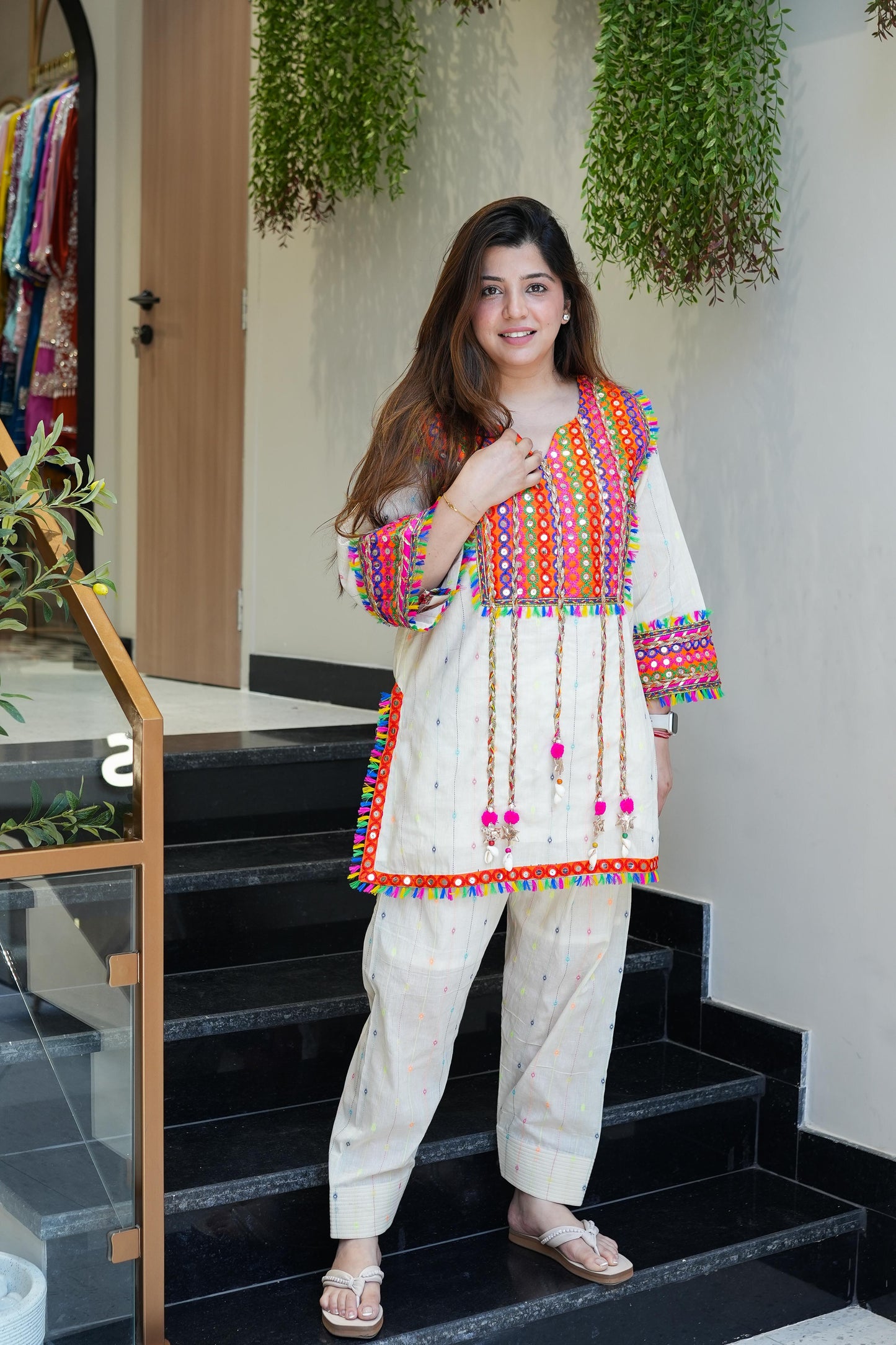 Saima Multicoloured Embroidered Co ord Sets