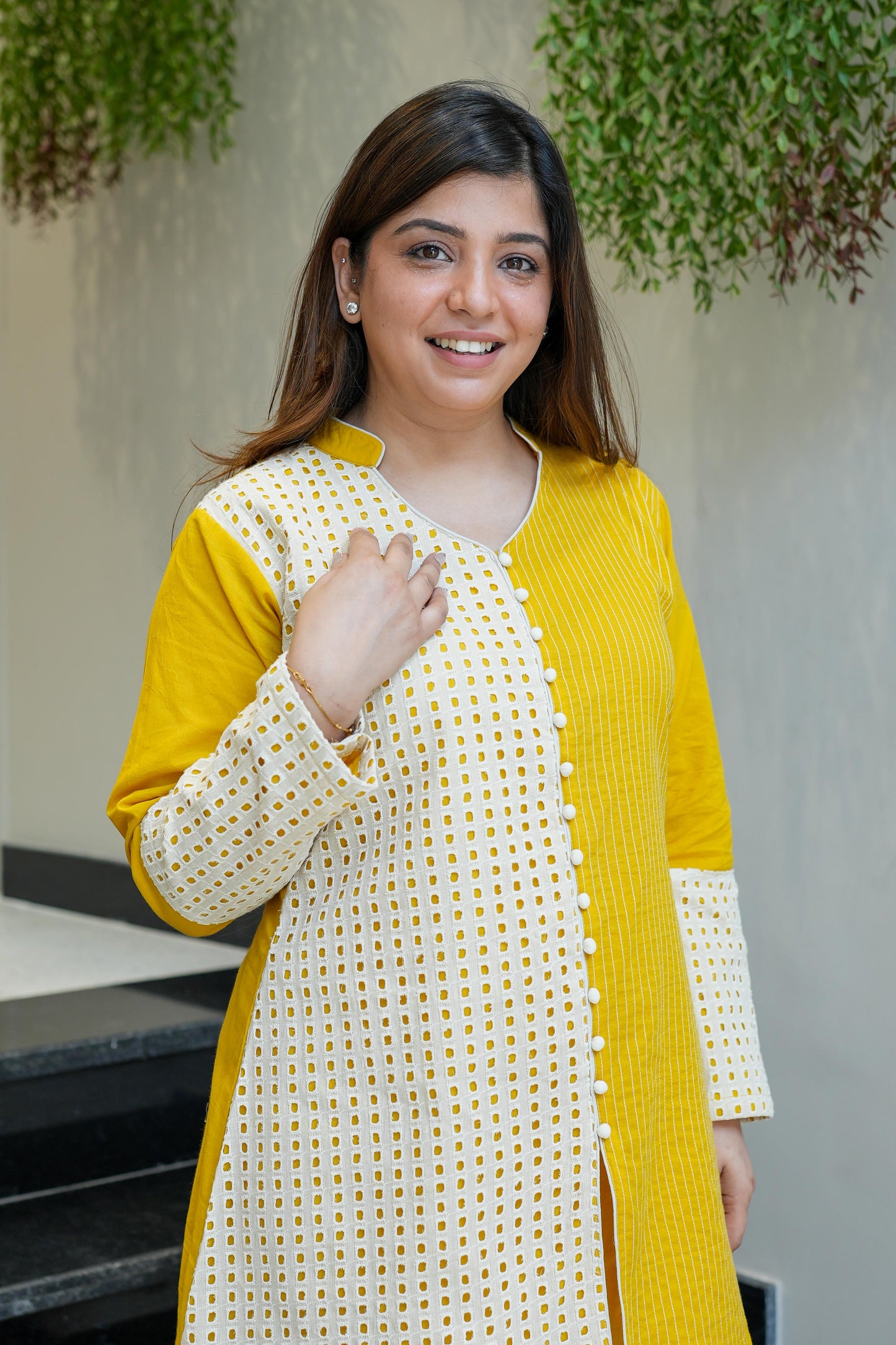 Neeyam Yellow Schiffli Co ord Sets
