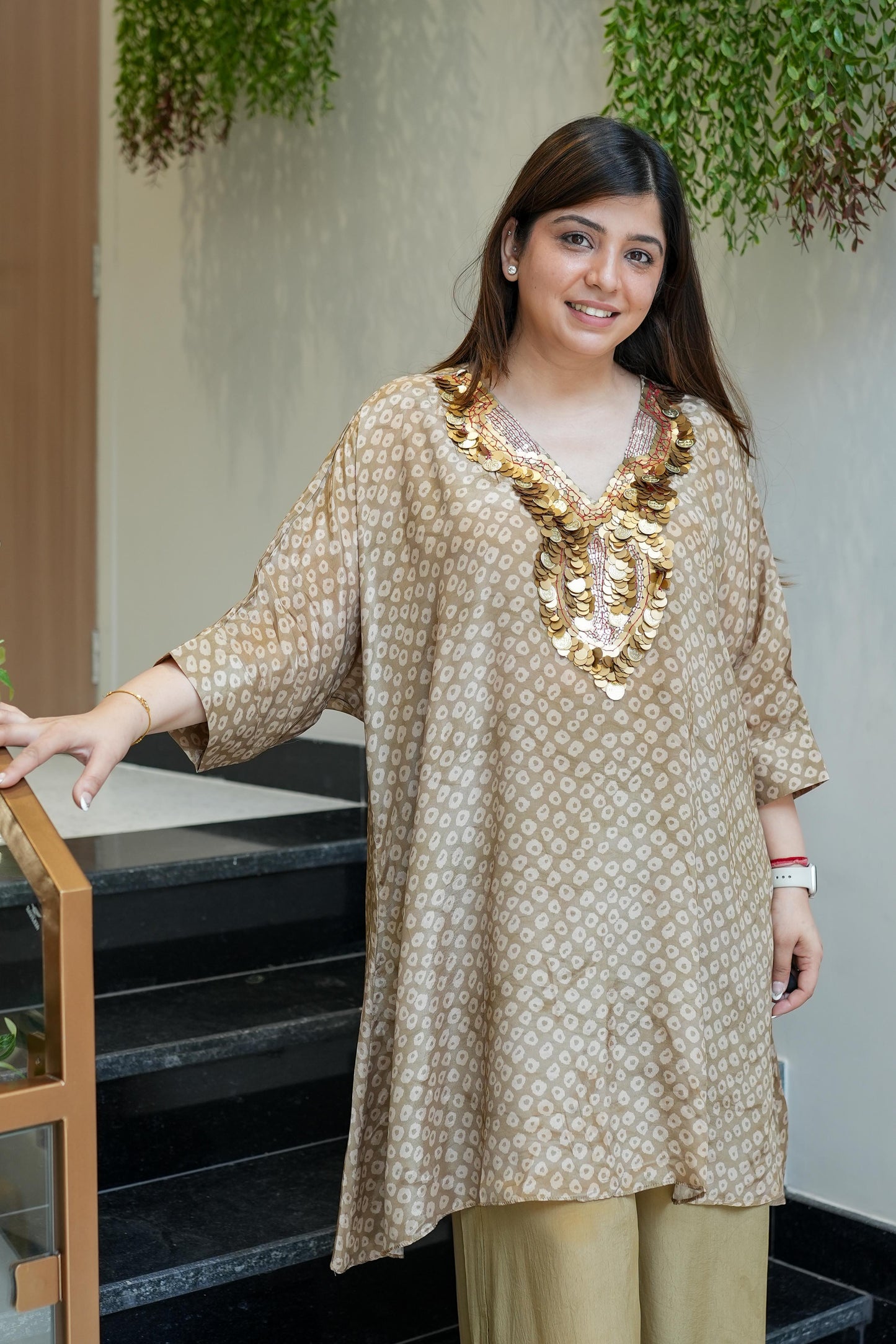 Anira Golden Sequins Detailing Co ord Set