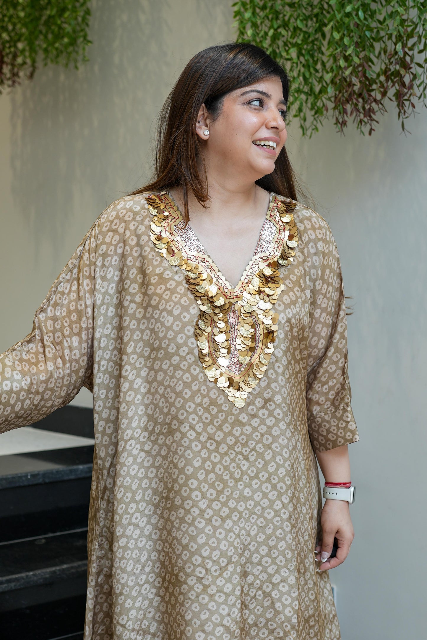 Anira Golden Sequins Detailing Co ord Set