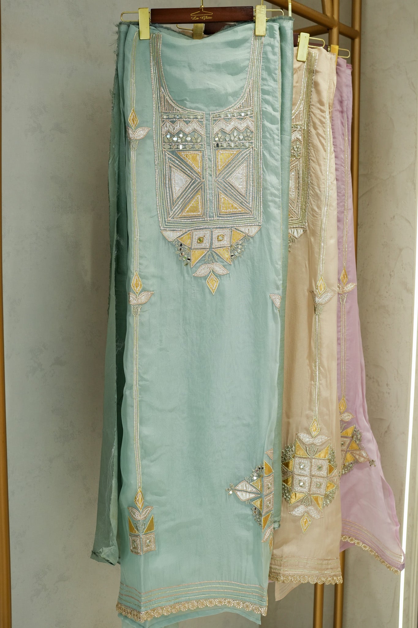 Frizah Gotta Embellished Unstitched Suit