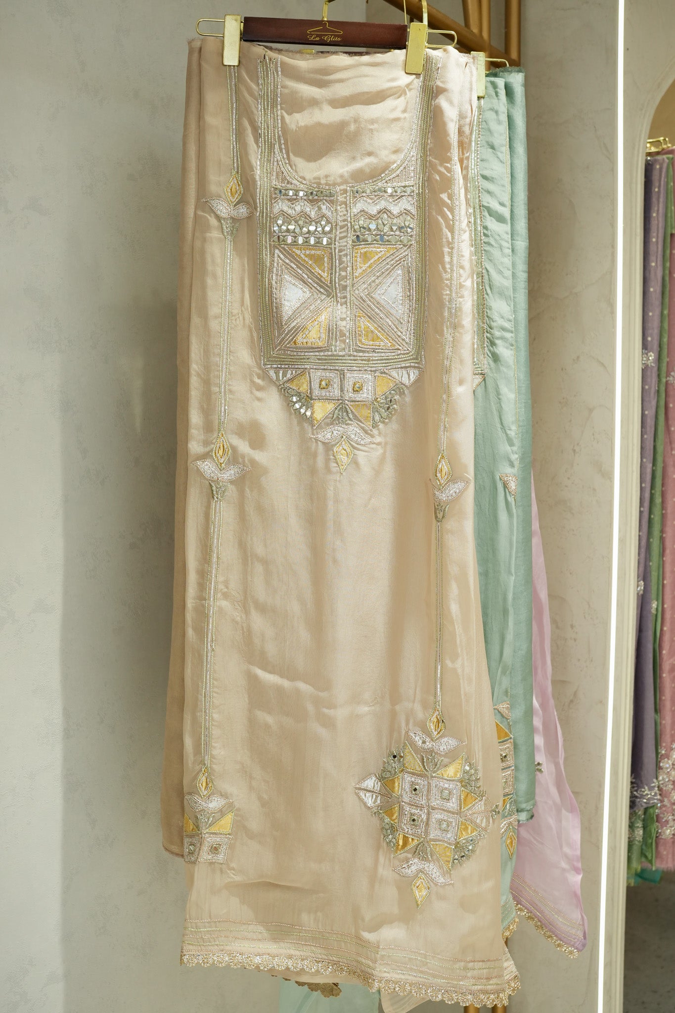 Frizah Gotta Embellished Unstitched Suit