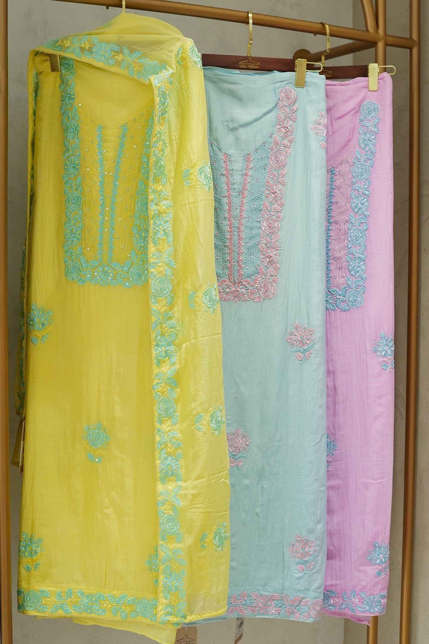 Mehema Chickenkari Unstitched Suit