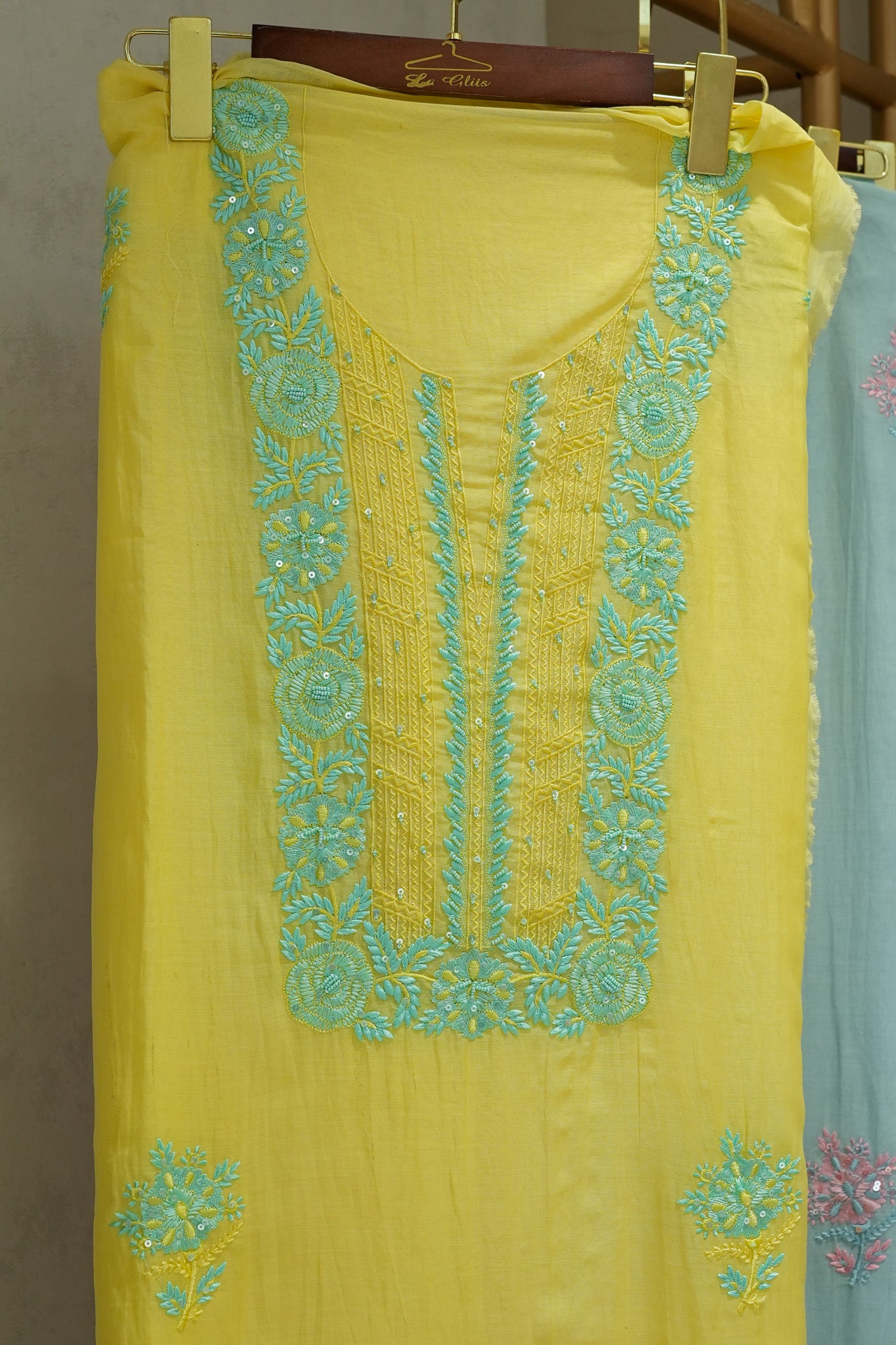 Mehema Chickenkari Unstitched Suit