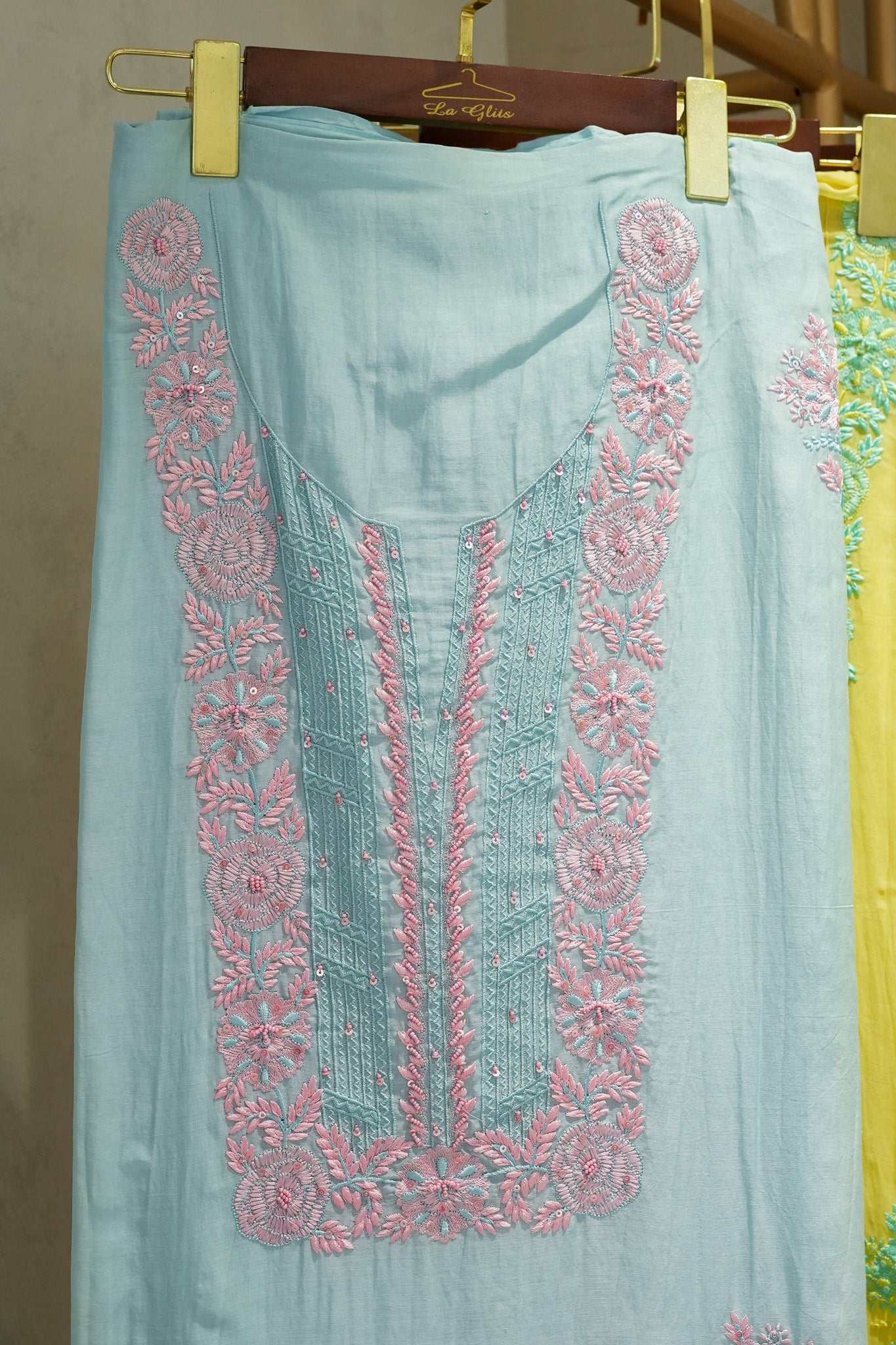 Mehema Chickenkari Unstitched Suit