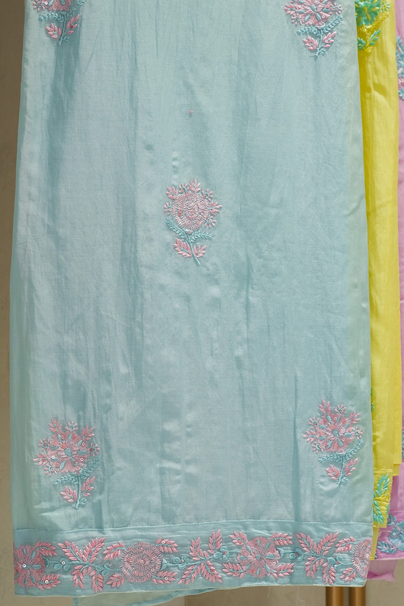 Mehema Chickenkari Unstitched Suit