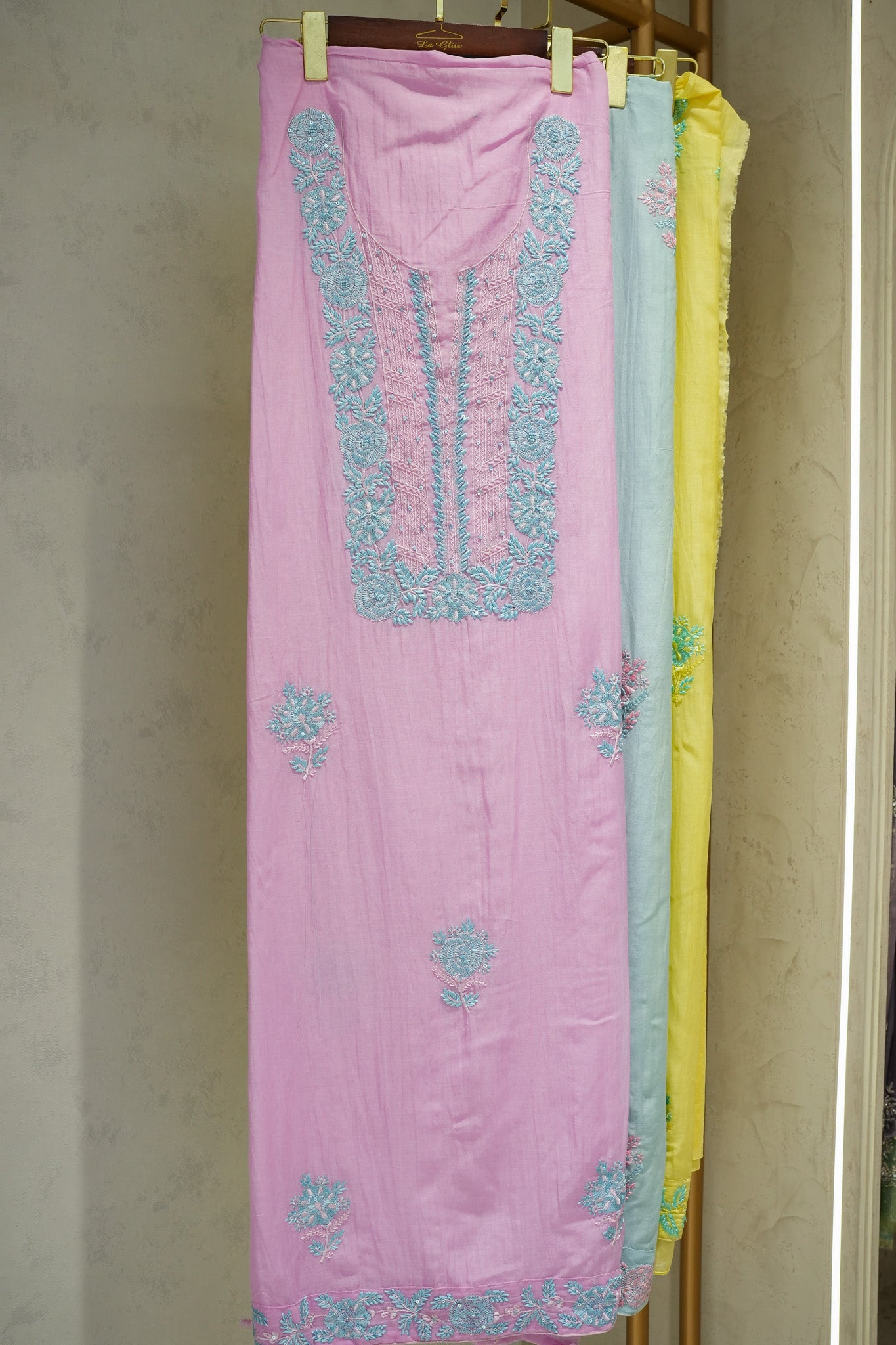 Mehema Chickenkari Unstitched Suit