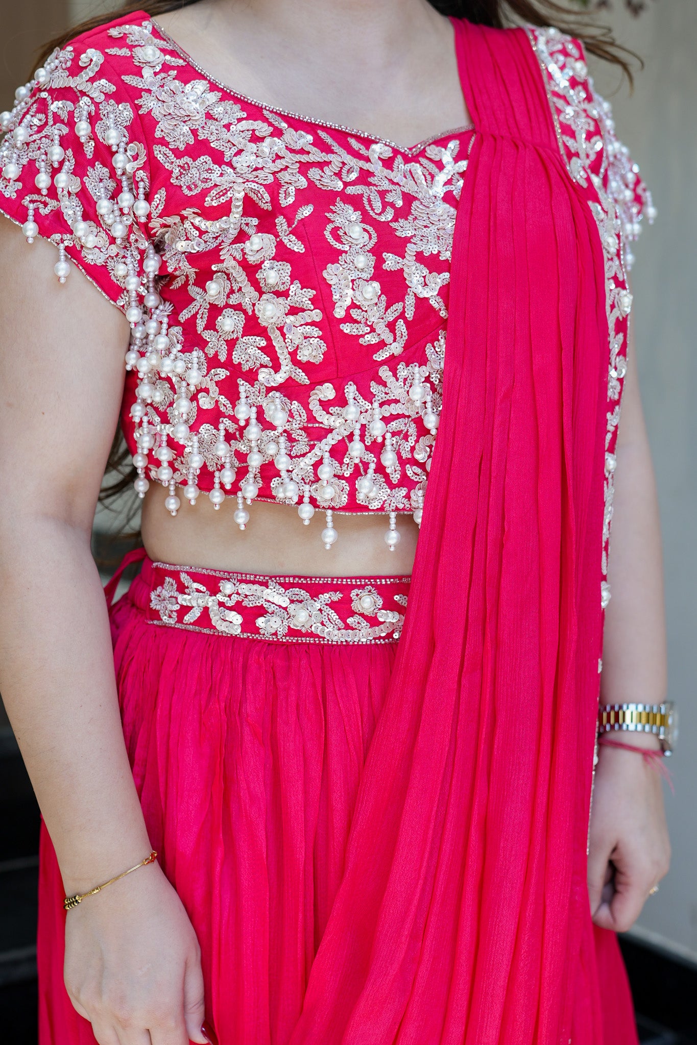 Adah Embroidered Drape Saree