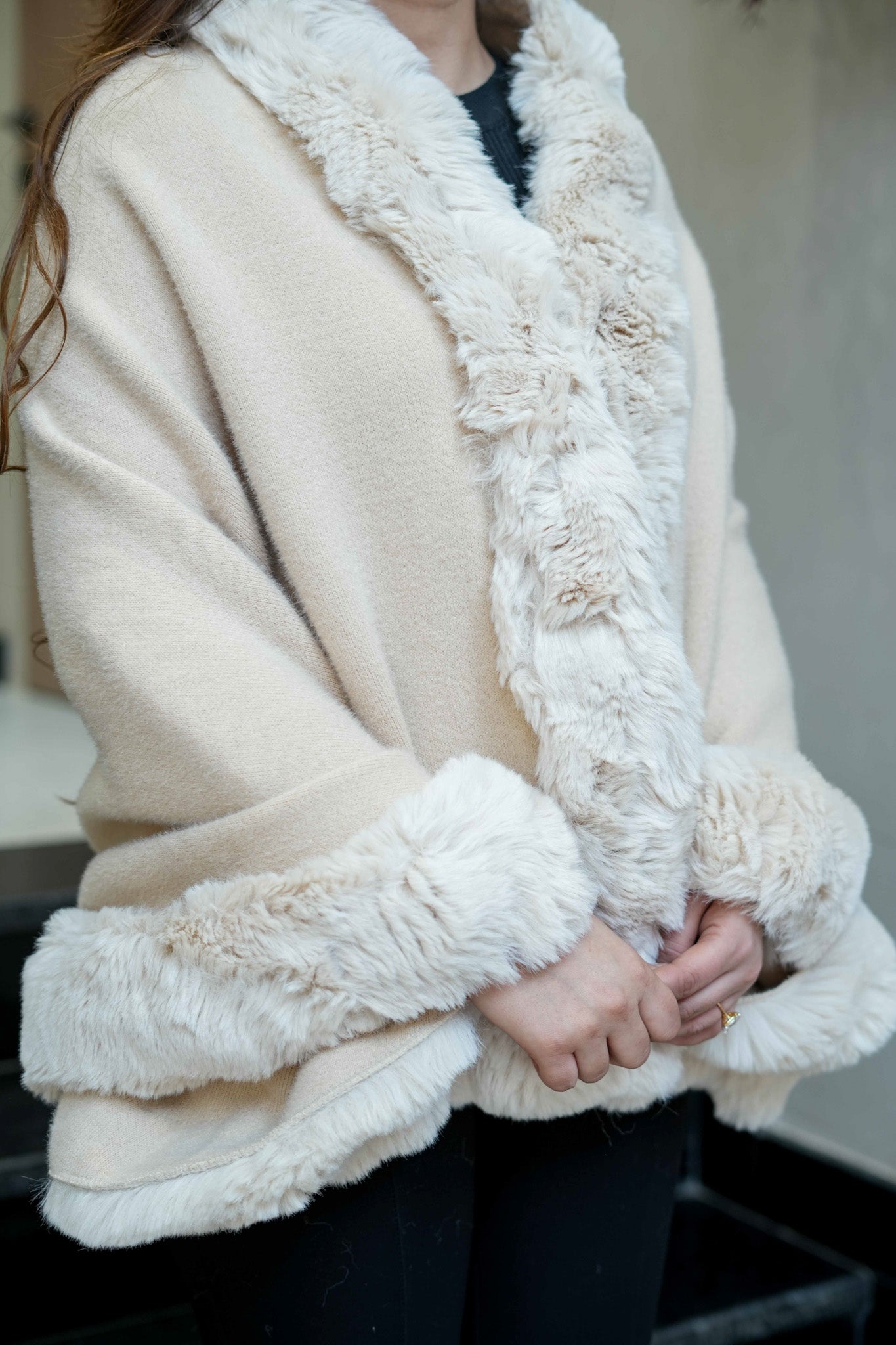 Fiora Woollen Furr Cape