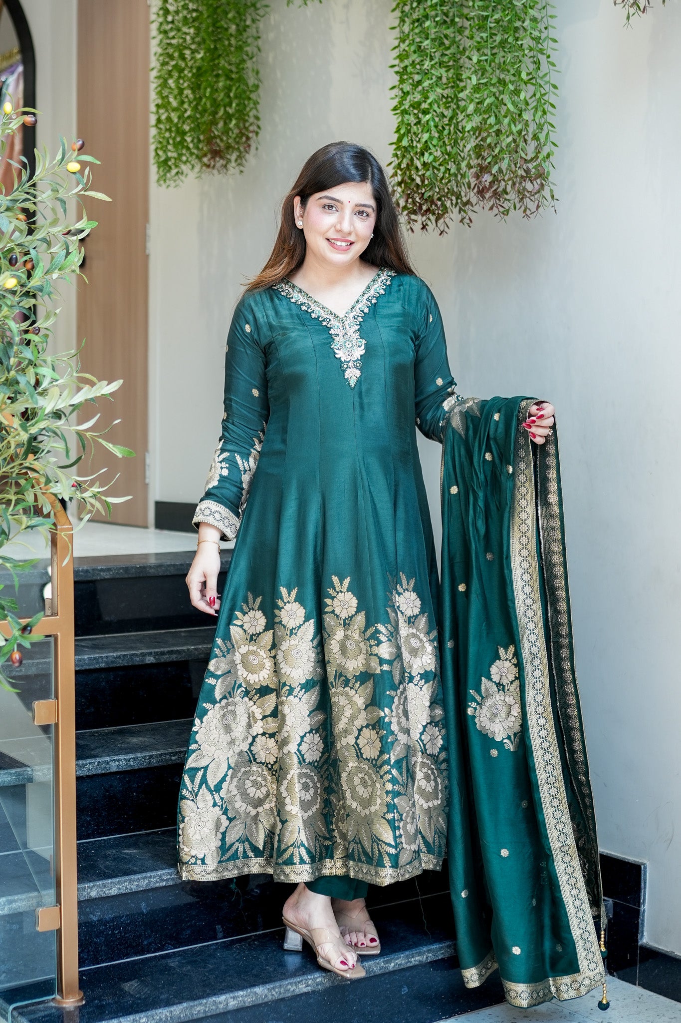 Isira Embroidered Anarkali Suit Set