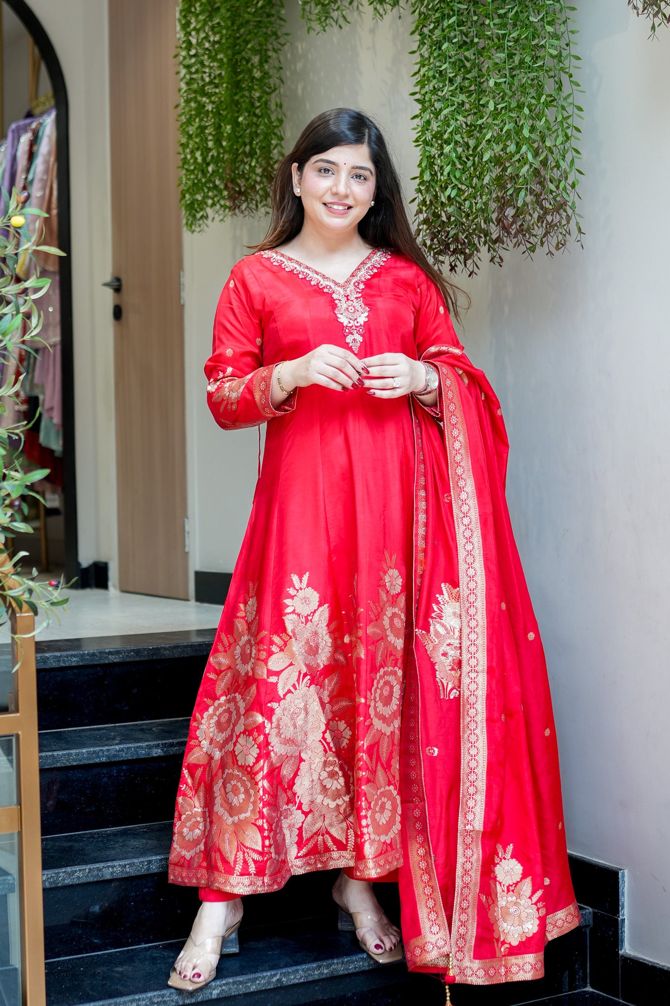 Isira Embroidered Anarkali Suit Set