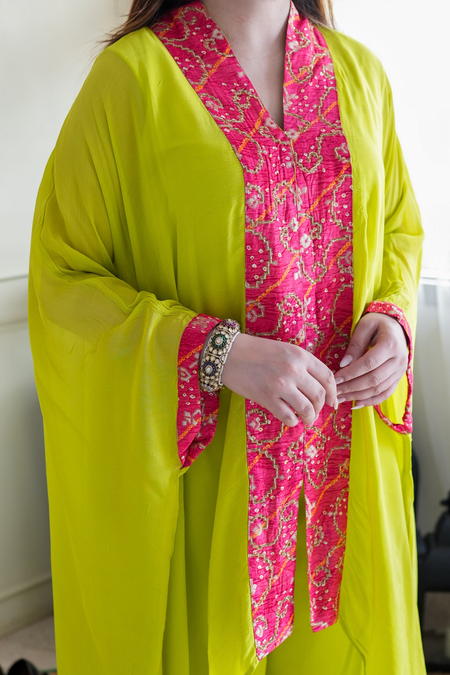 Tira Green Chogha Side Co-rd Set