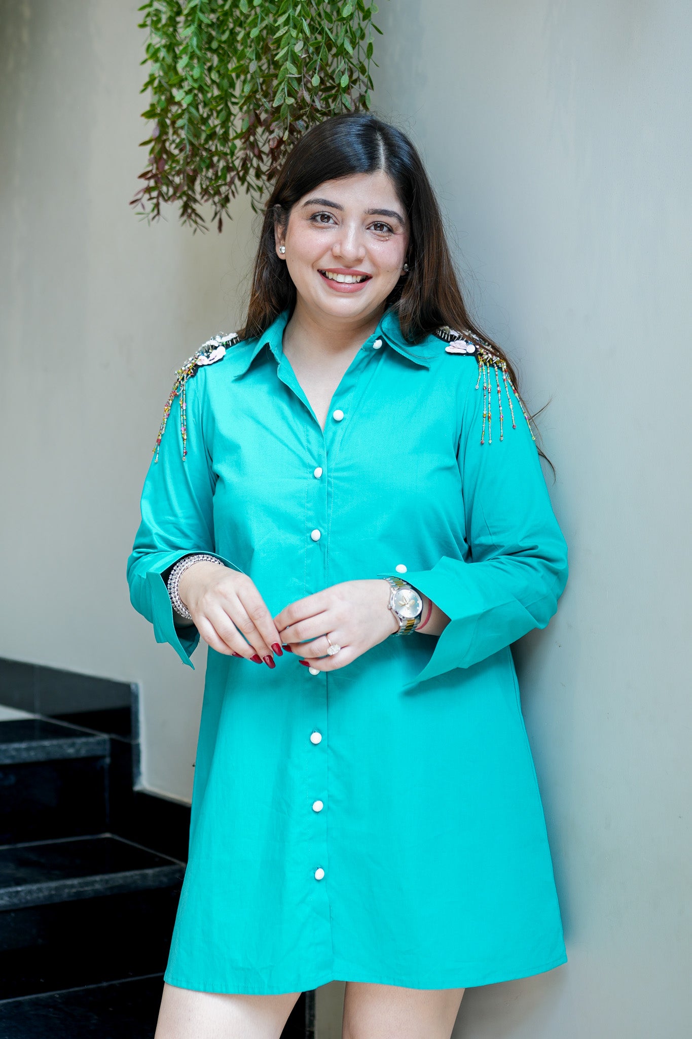 Ivy Patch Detailing Shirt Dress