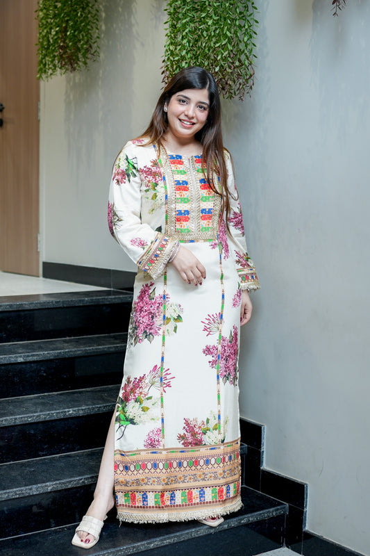 Mehira Side Slit Floral Dress