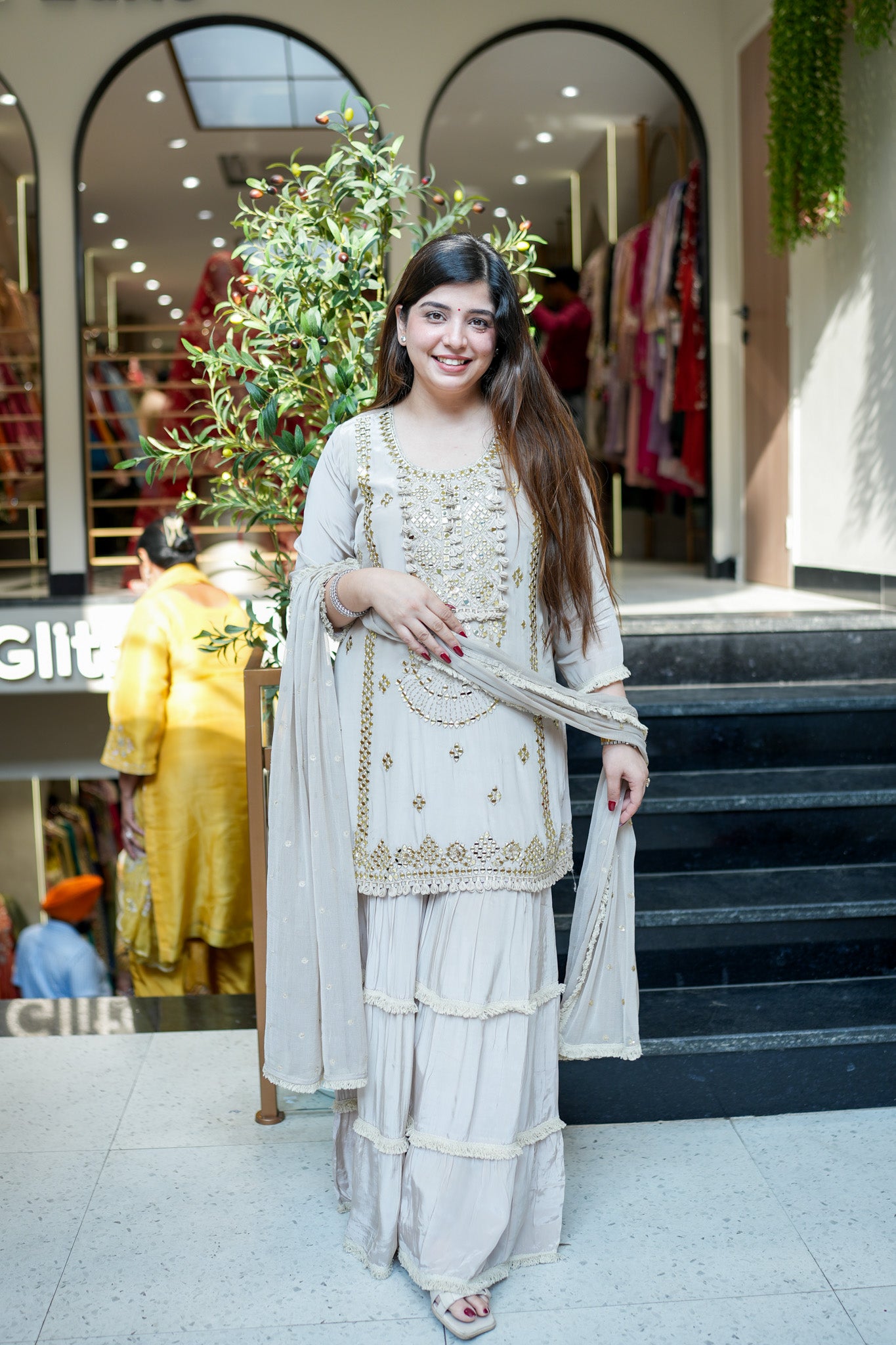 Ovika Mirror Detailing Sharara Set