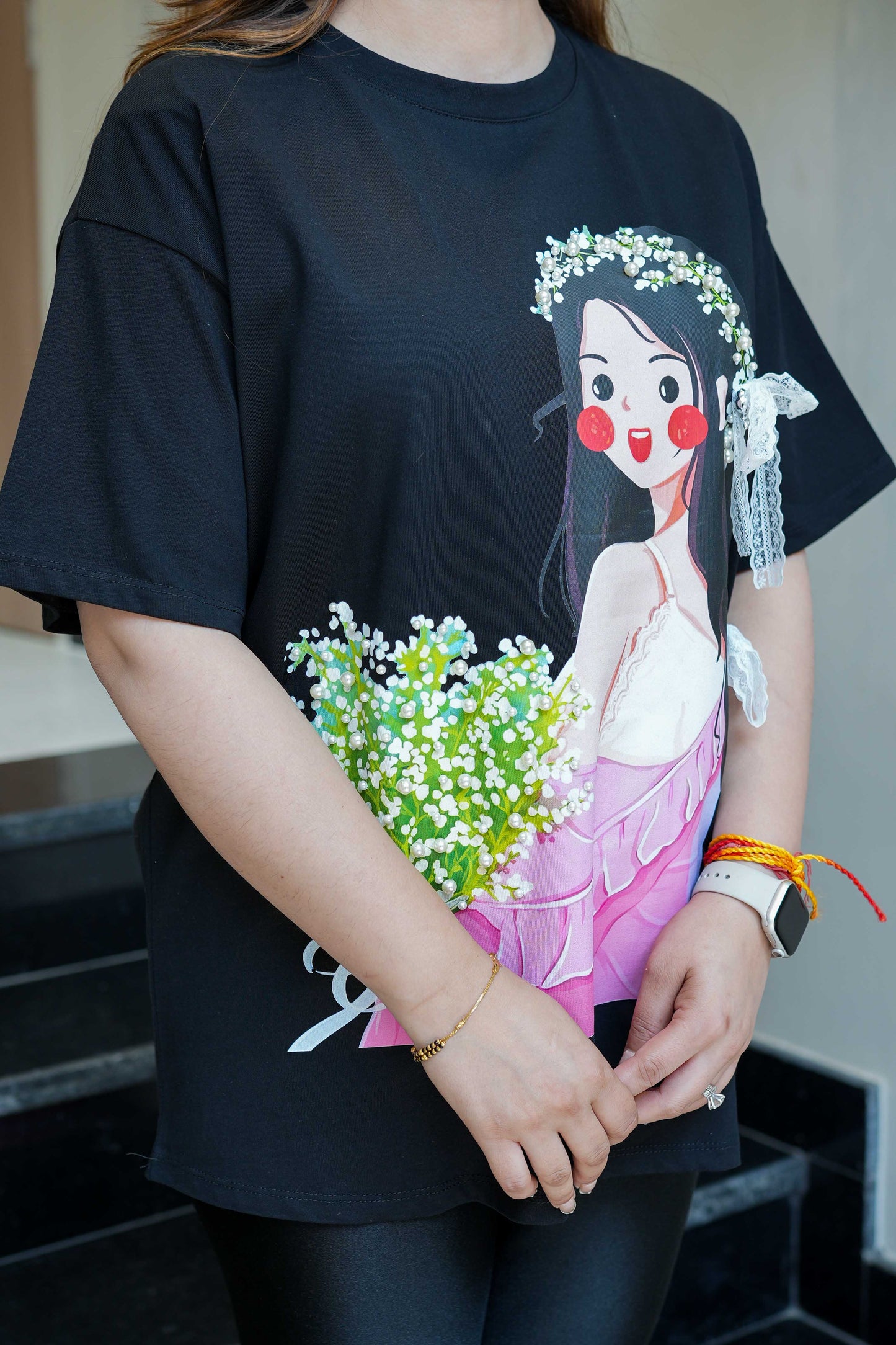 Iris Black Pearl Detailing Tshirt