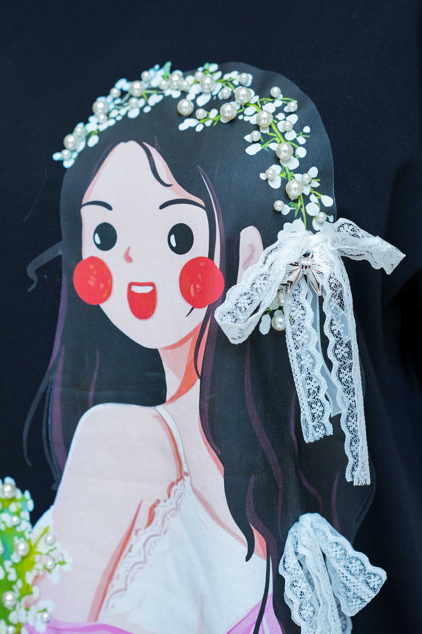 Iris Black Pearl Detailing Tshirt