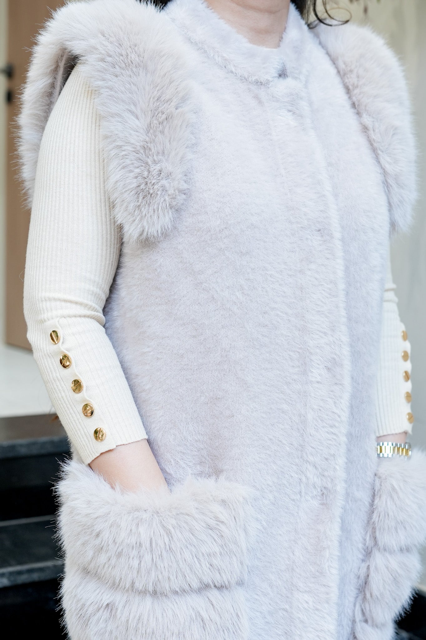 Trove Furr Cut Sleeves Coat