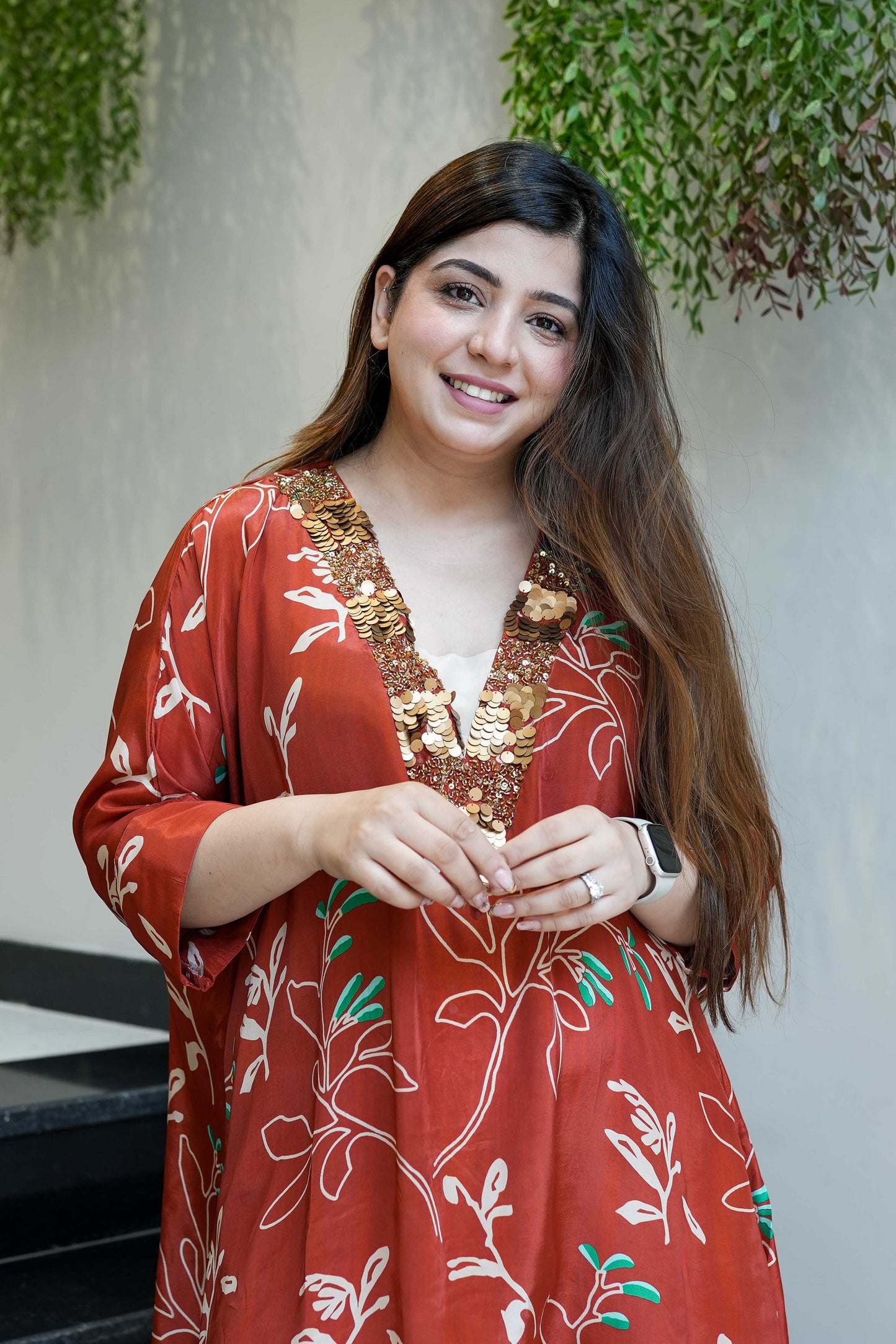 Pritha Rust Printed Co ord Set