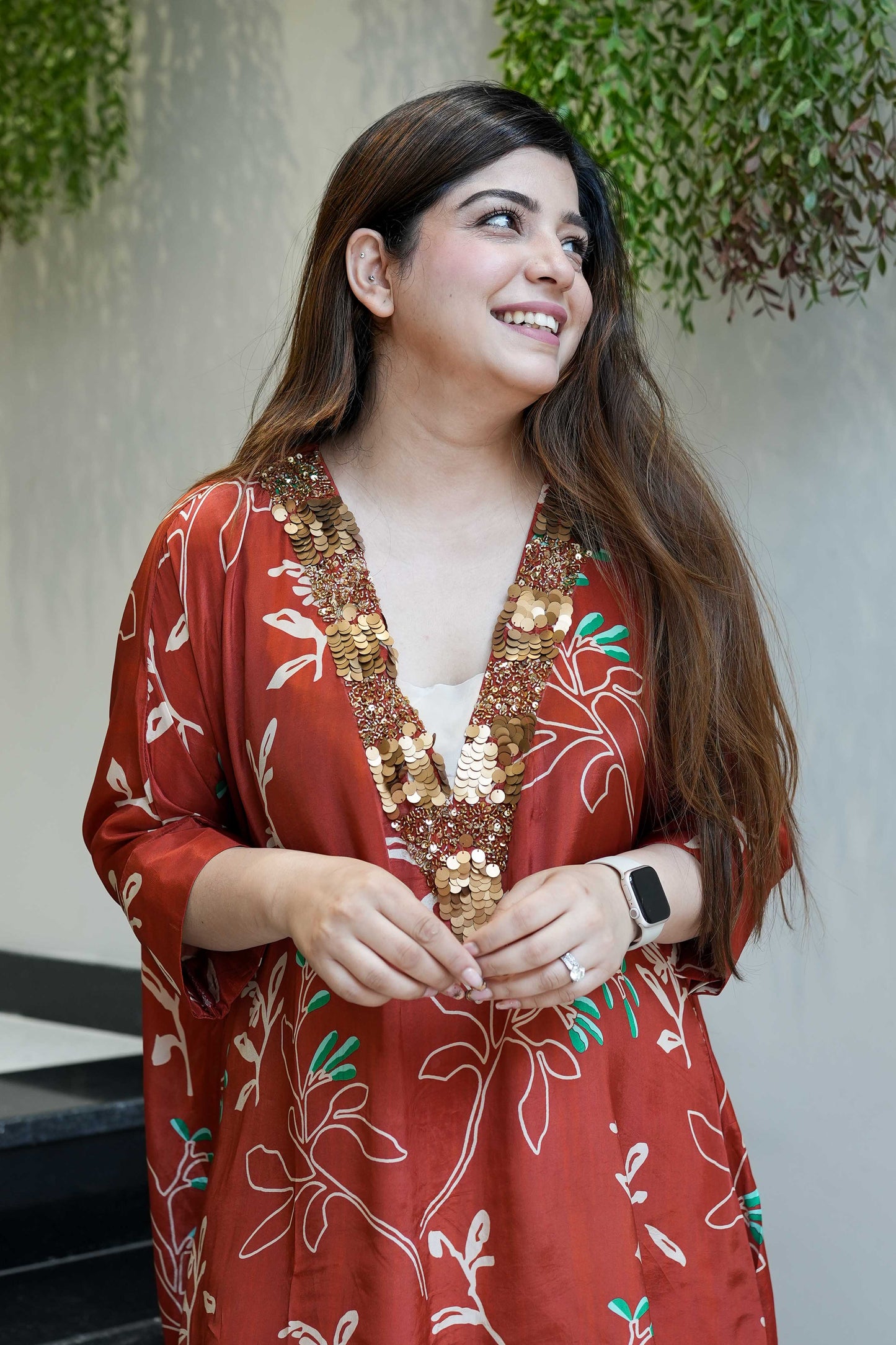 Pritha Rust Printed Co ord Set