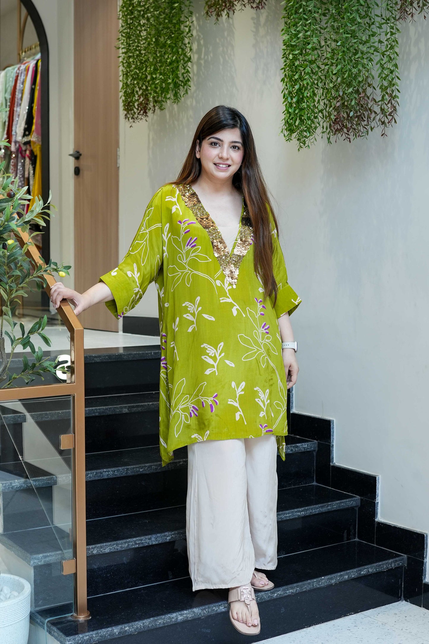 Pritha Green Printed Co ord Set