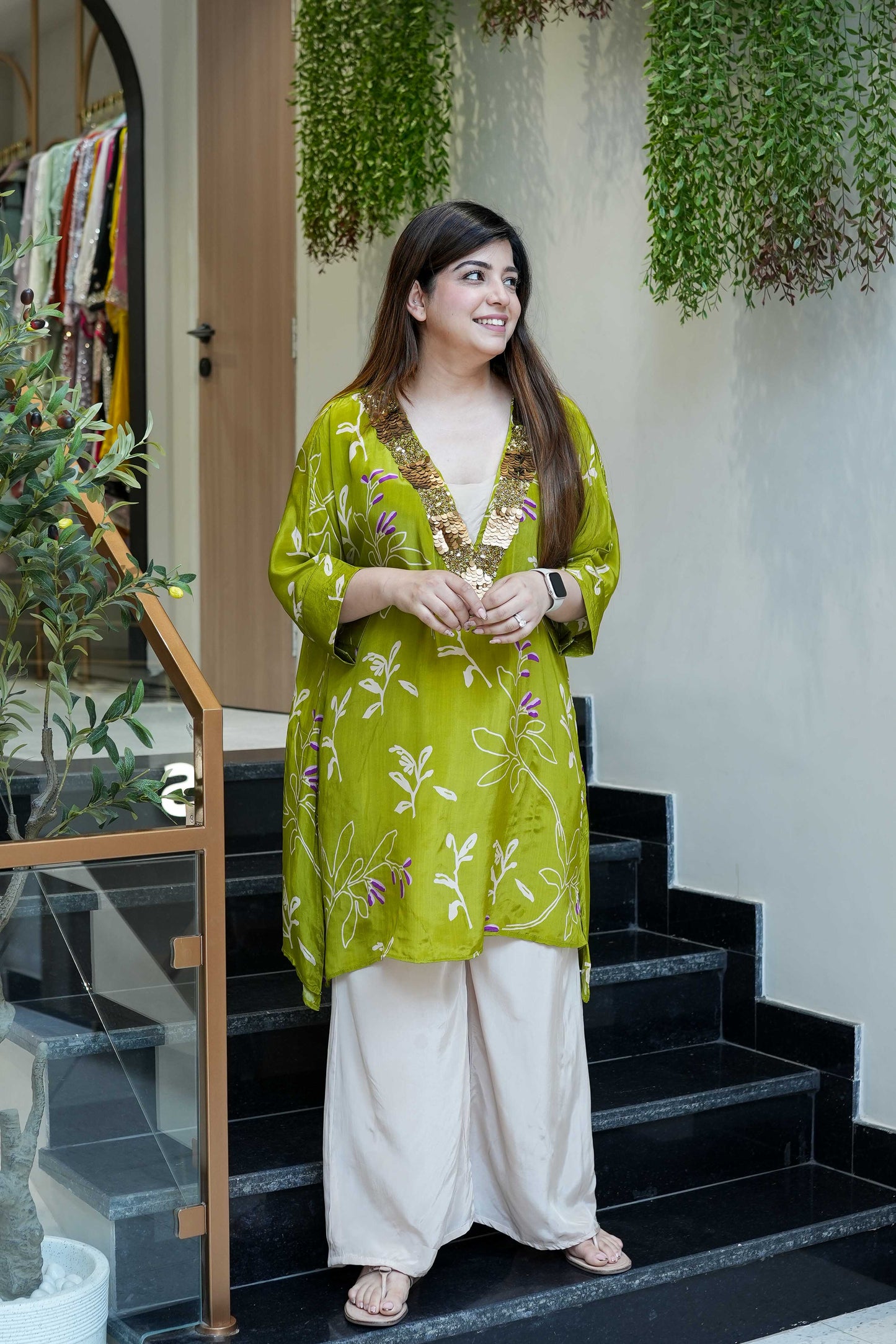 Pritha Green Printed Co ord Set