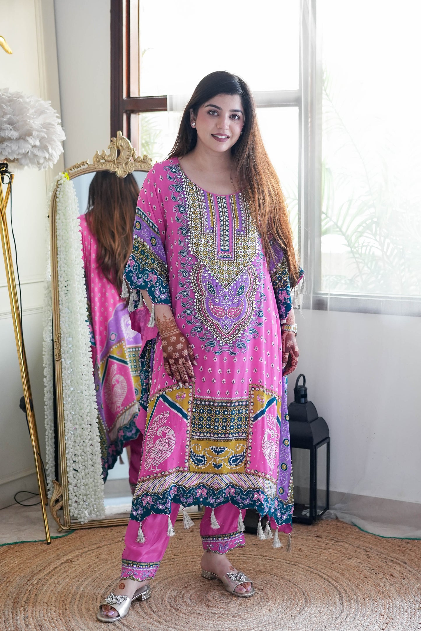Luxe Pink Digital Print Cord Set
