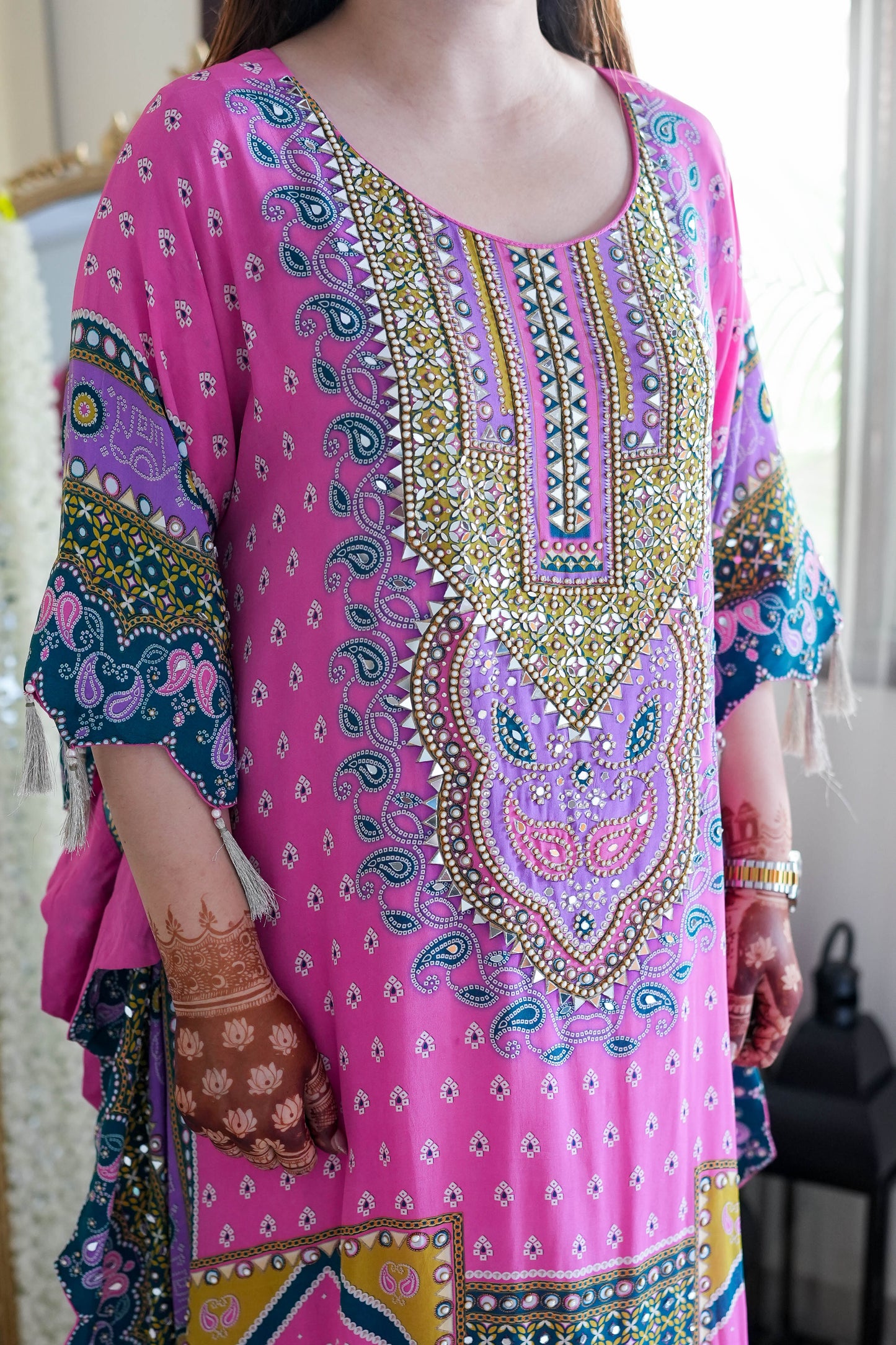 Luxe Pink Digital Print Cord Set