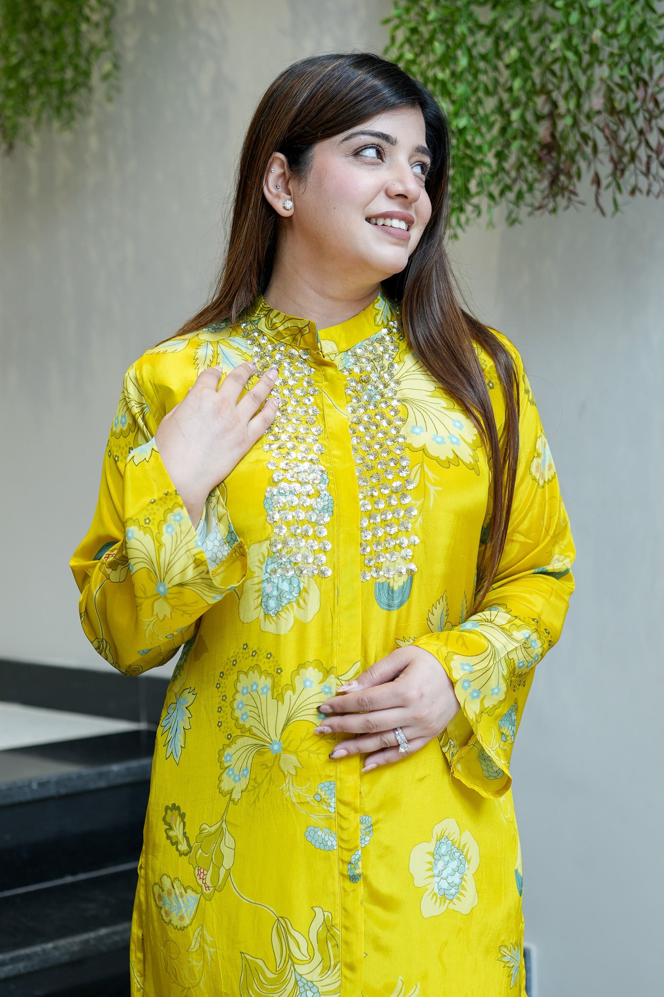 Meera Printed Sequins Detailing Co ord Set