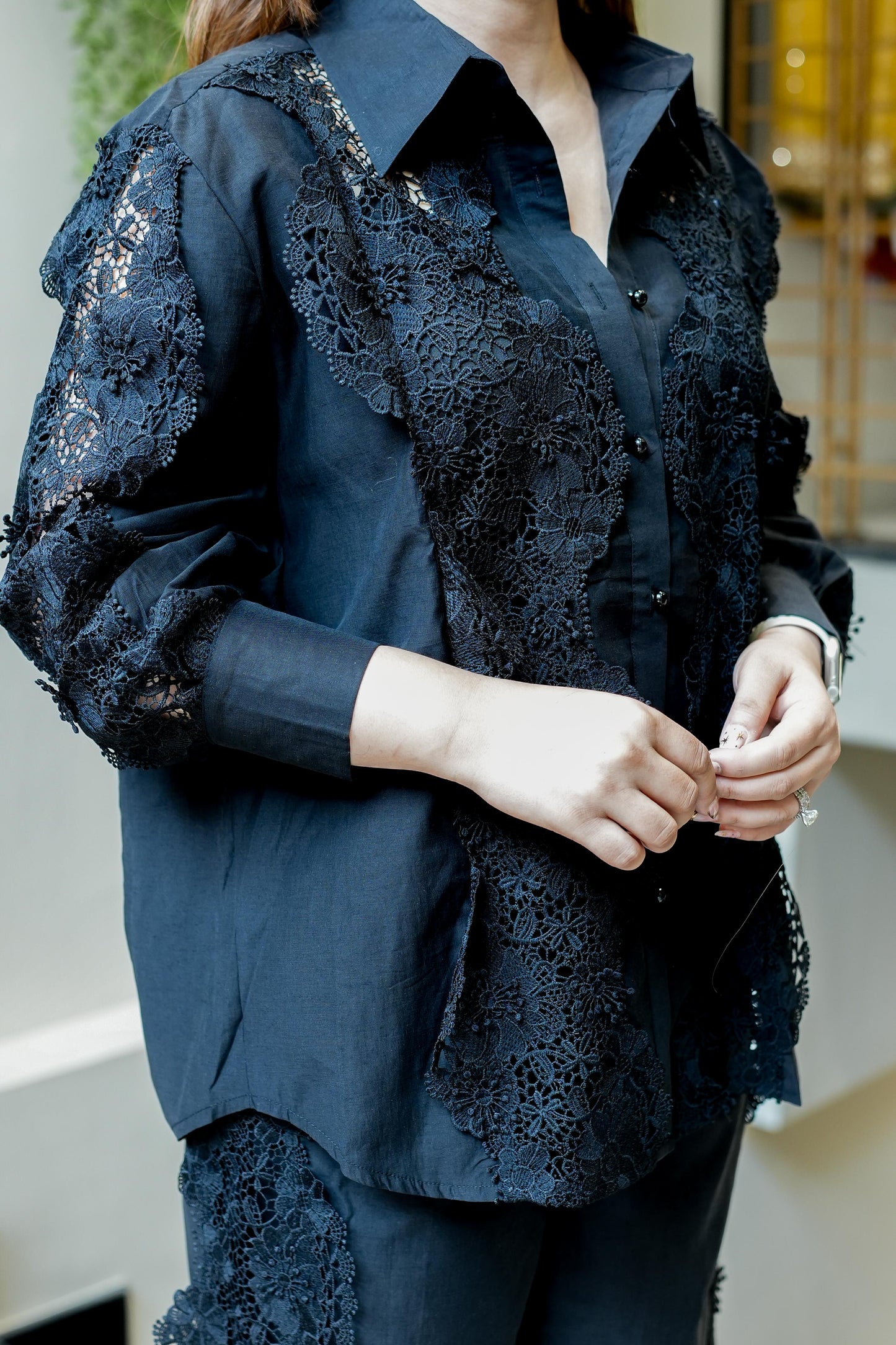 Emma Black Schiffli Detailing Co ord