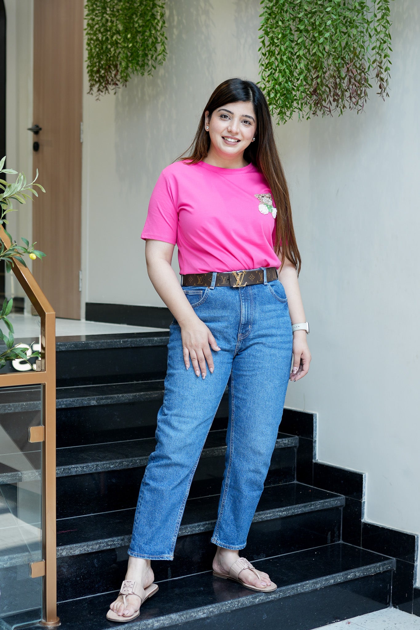 Rianna Pink Teddy Embellished Tshirt