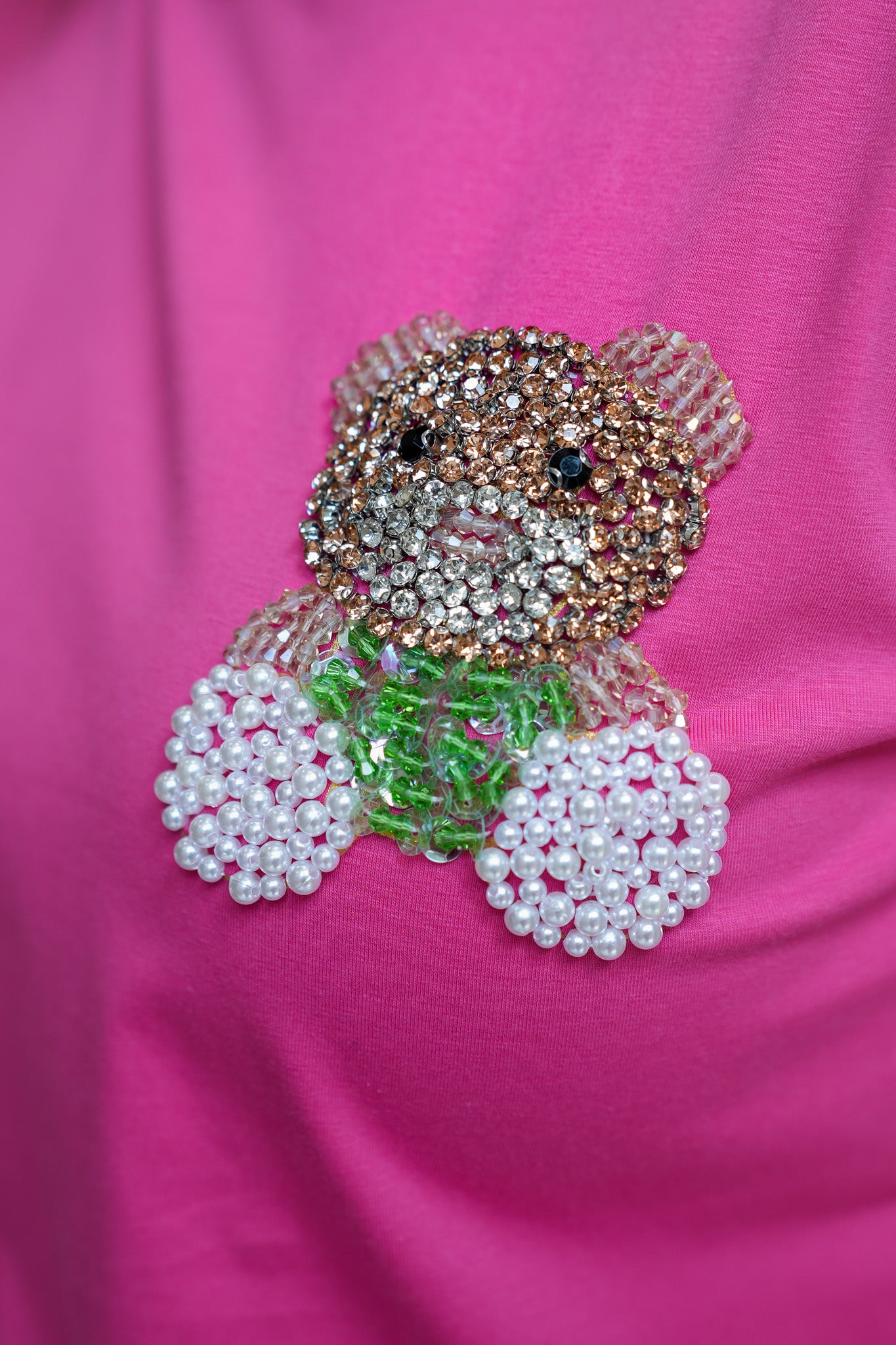 Rianna Pink Teddy Embellished Tshirt