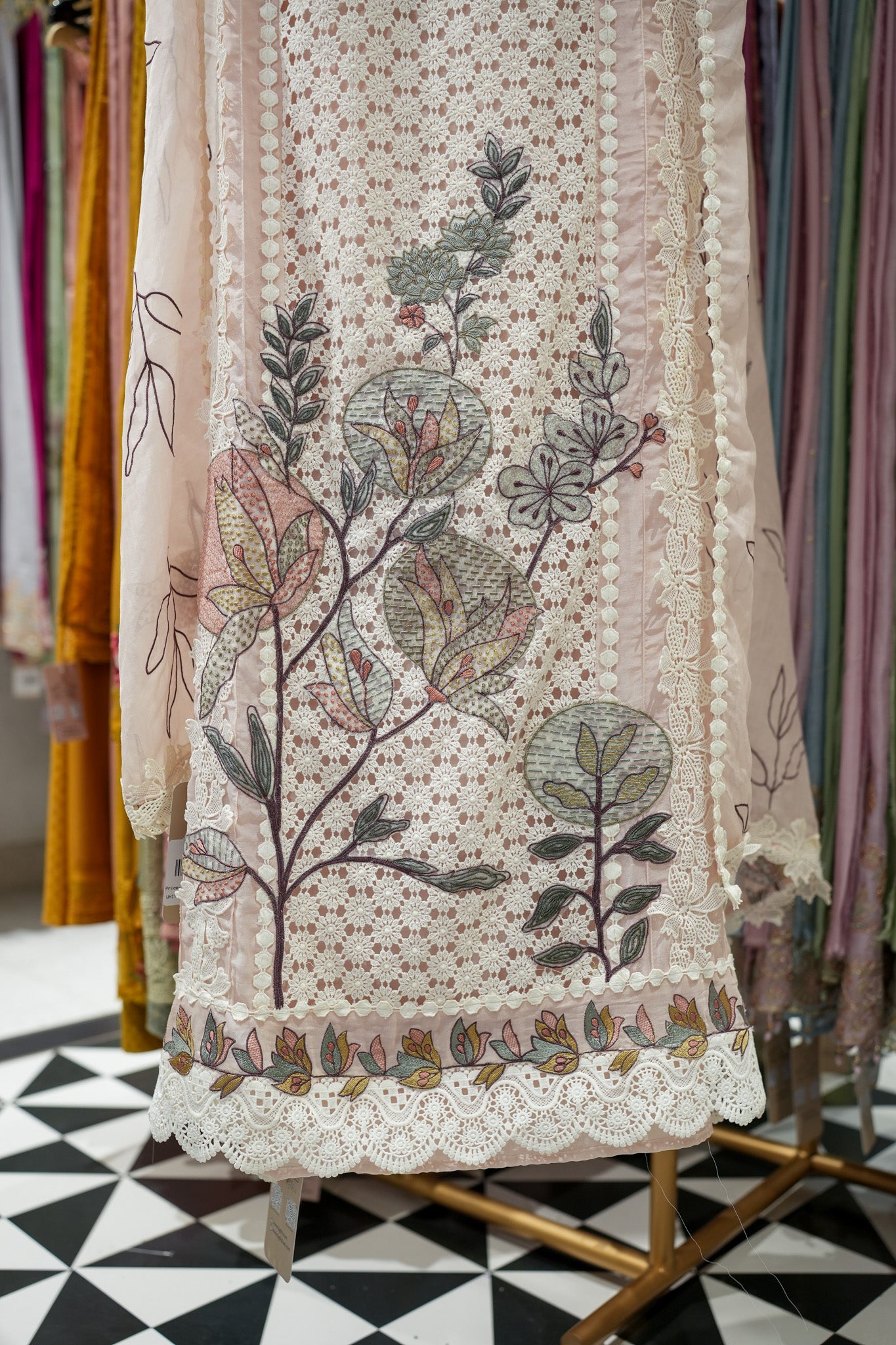 Finah Cotton Schiffli Unstitched Suit