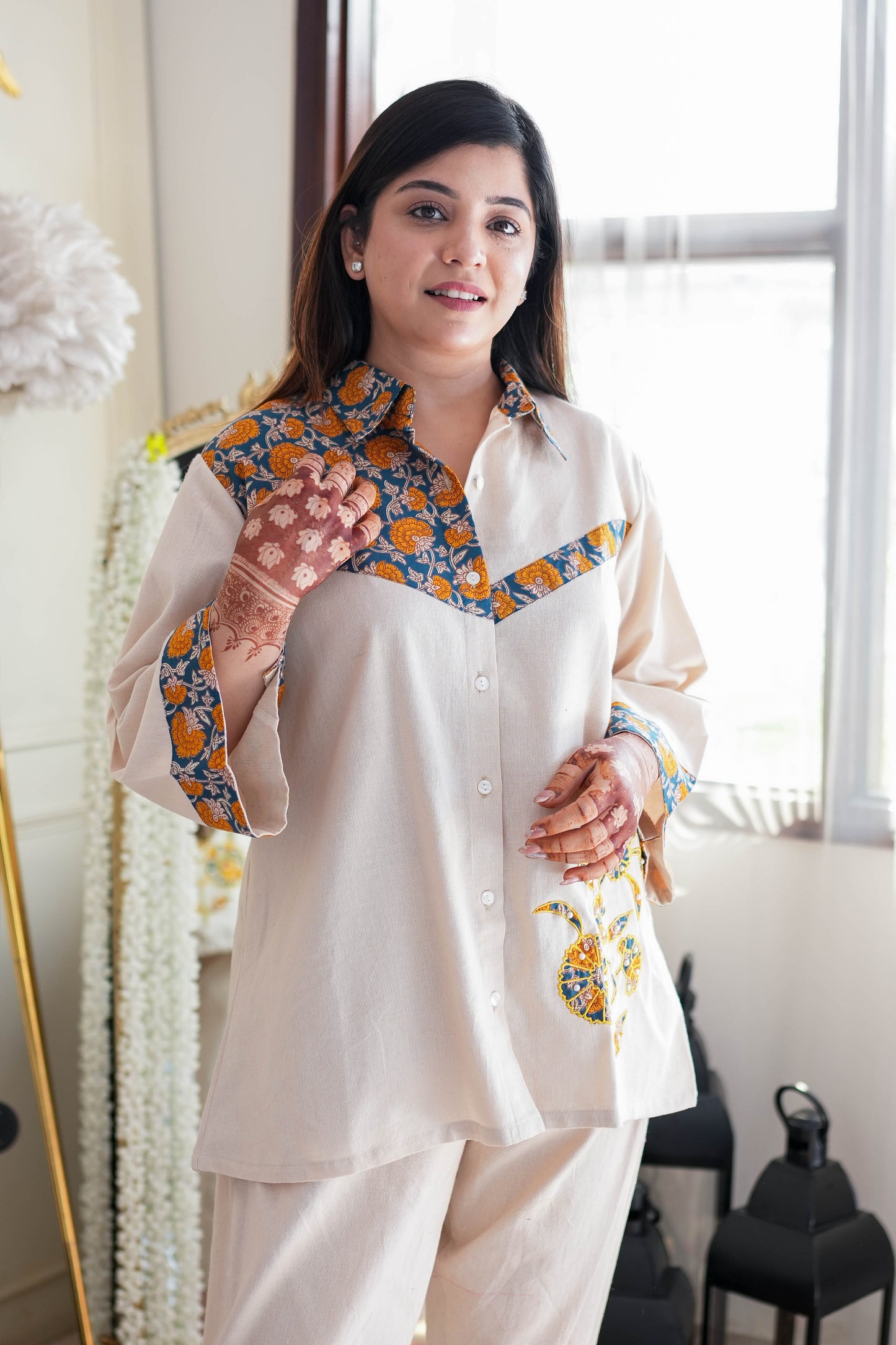 Boho Embroidered Cord Set