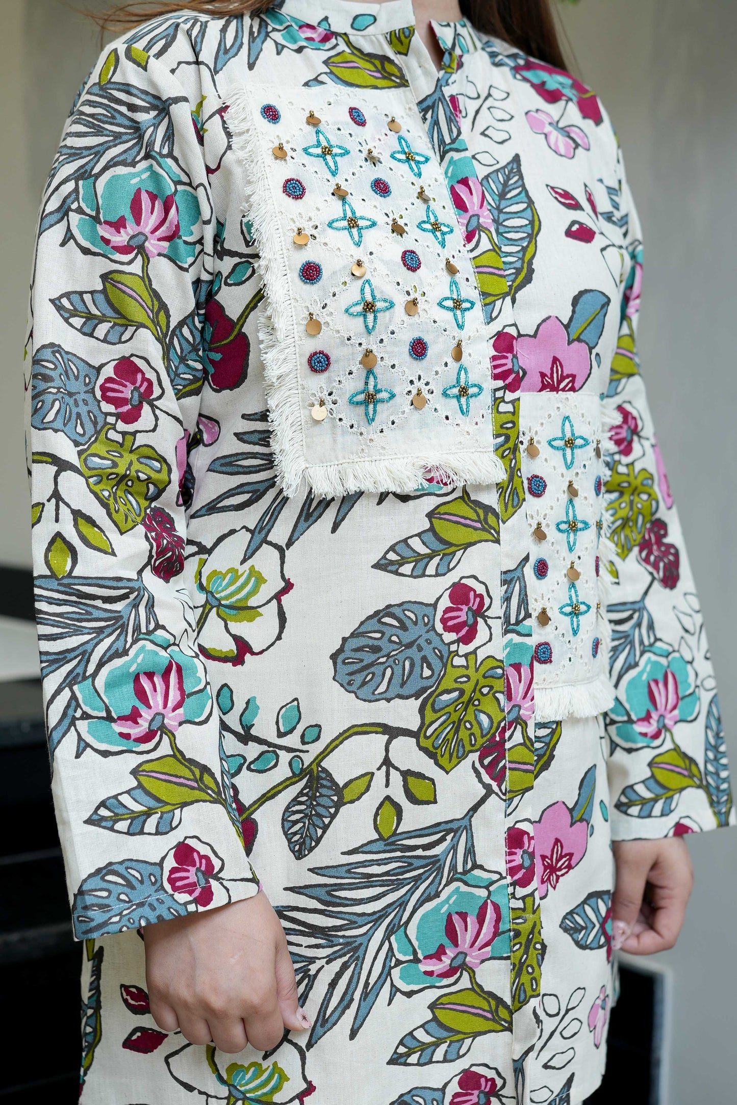Rinaya Schiffli Detailing Co ord Set