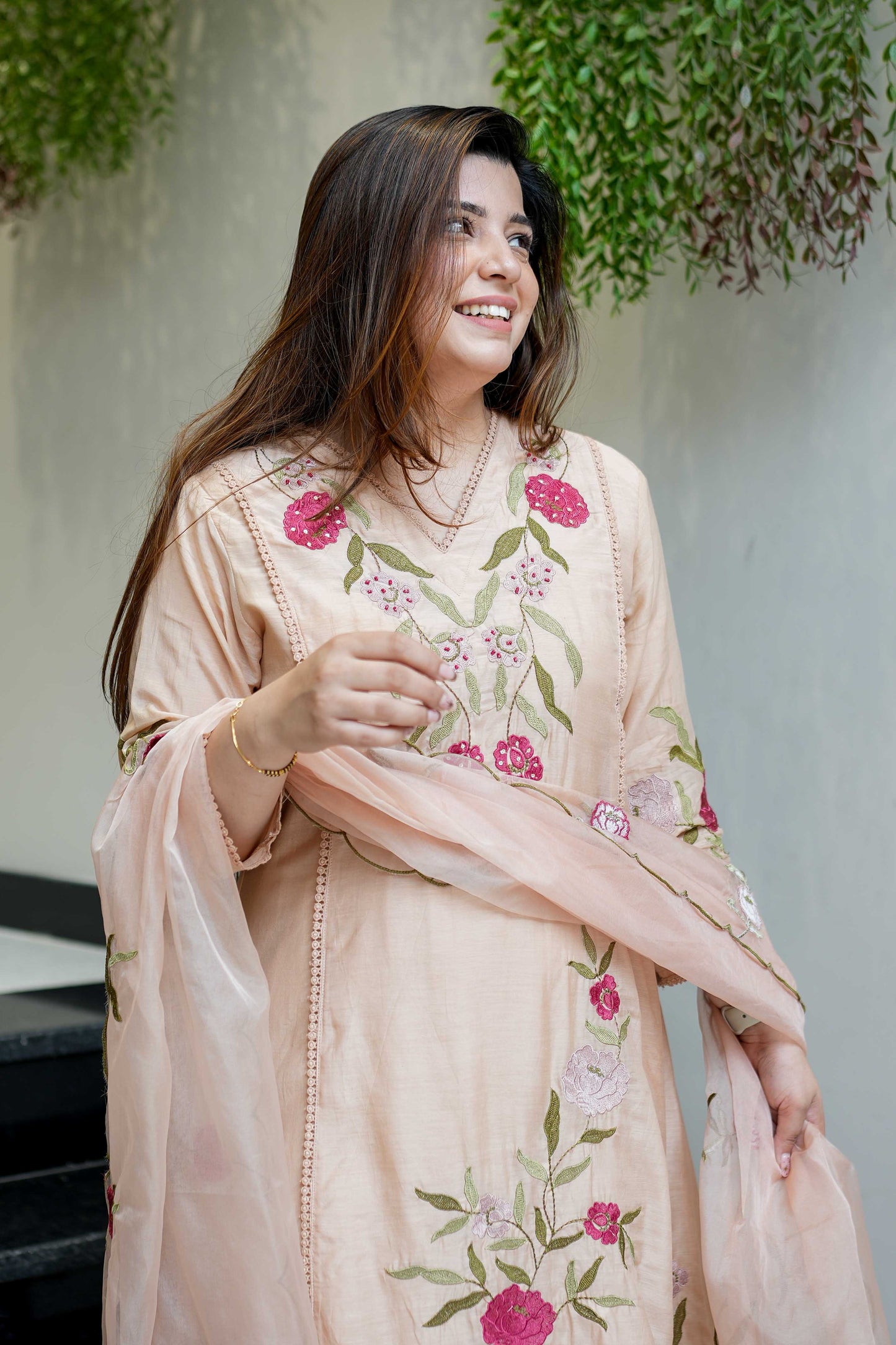 Sukh Floral Detailing Anarkali Suit Set