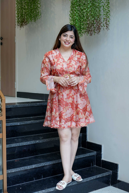 Vaco Printed Short Dress