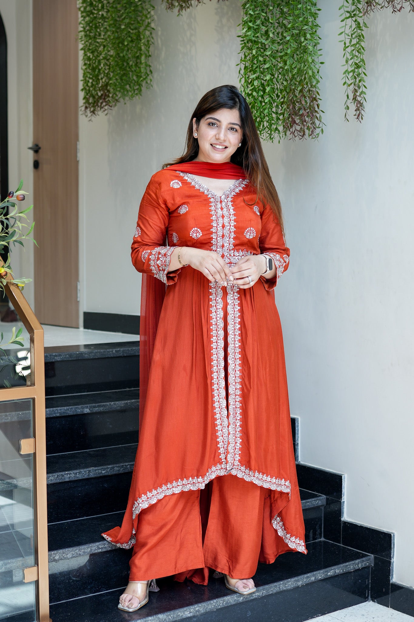 Gul Upside Down Front Slit Anarkali Suit