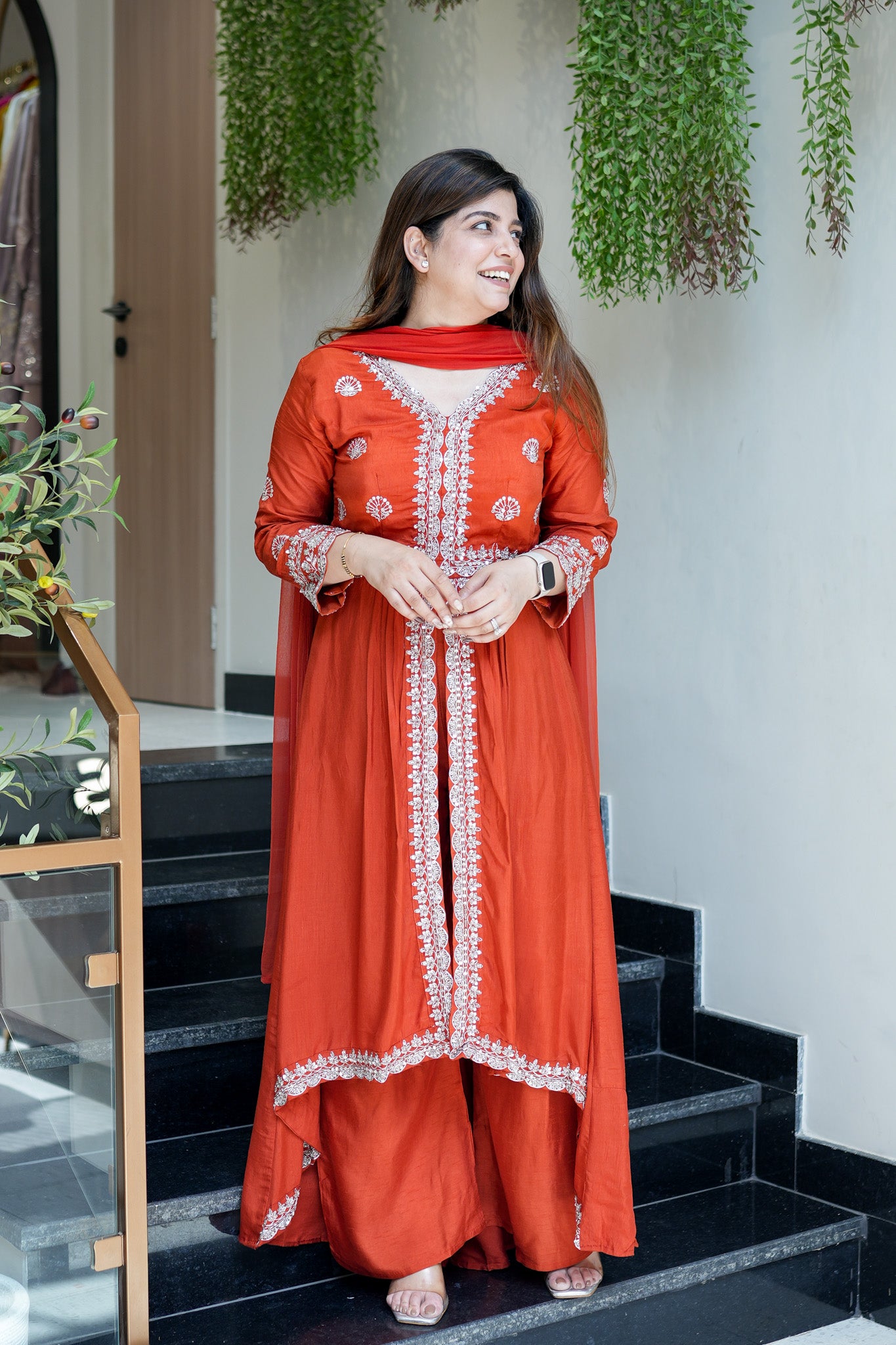 Gul Upside Down Front Slit Anarkali Suit