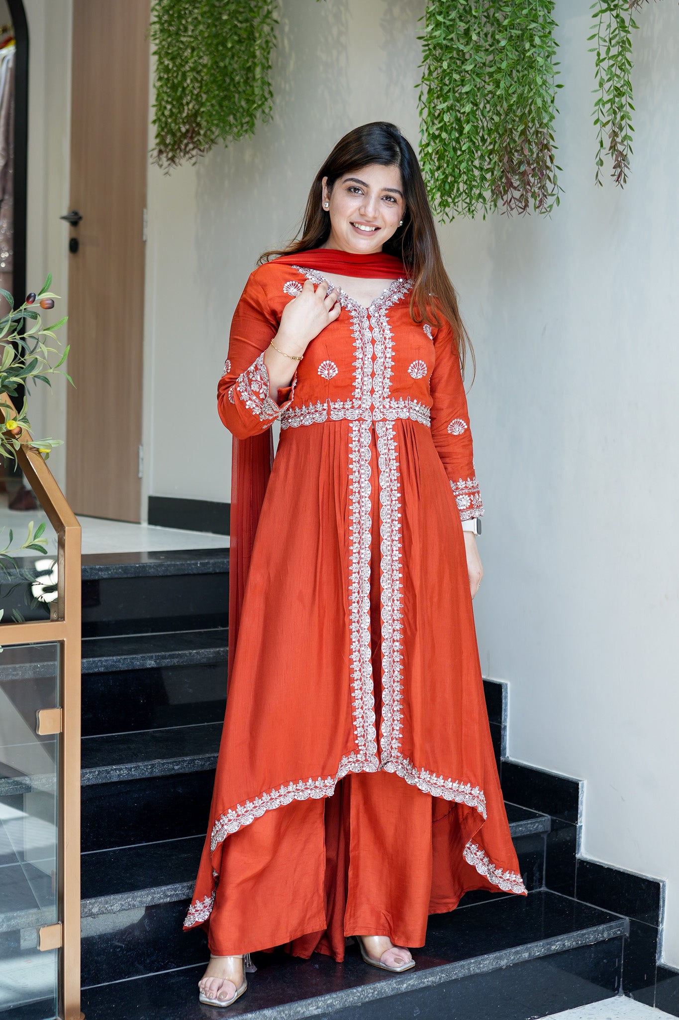 Gul Upside Down Front Slit Anarkali Suit