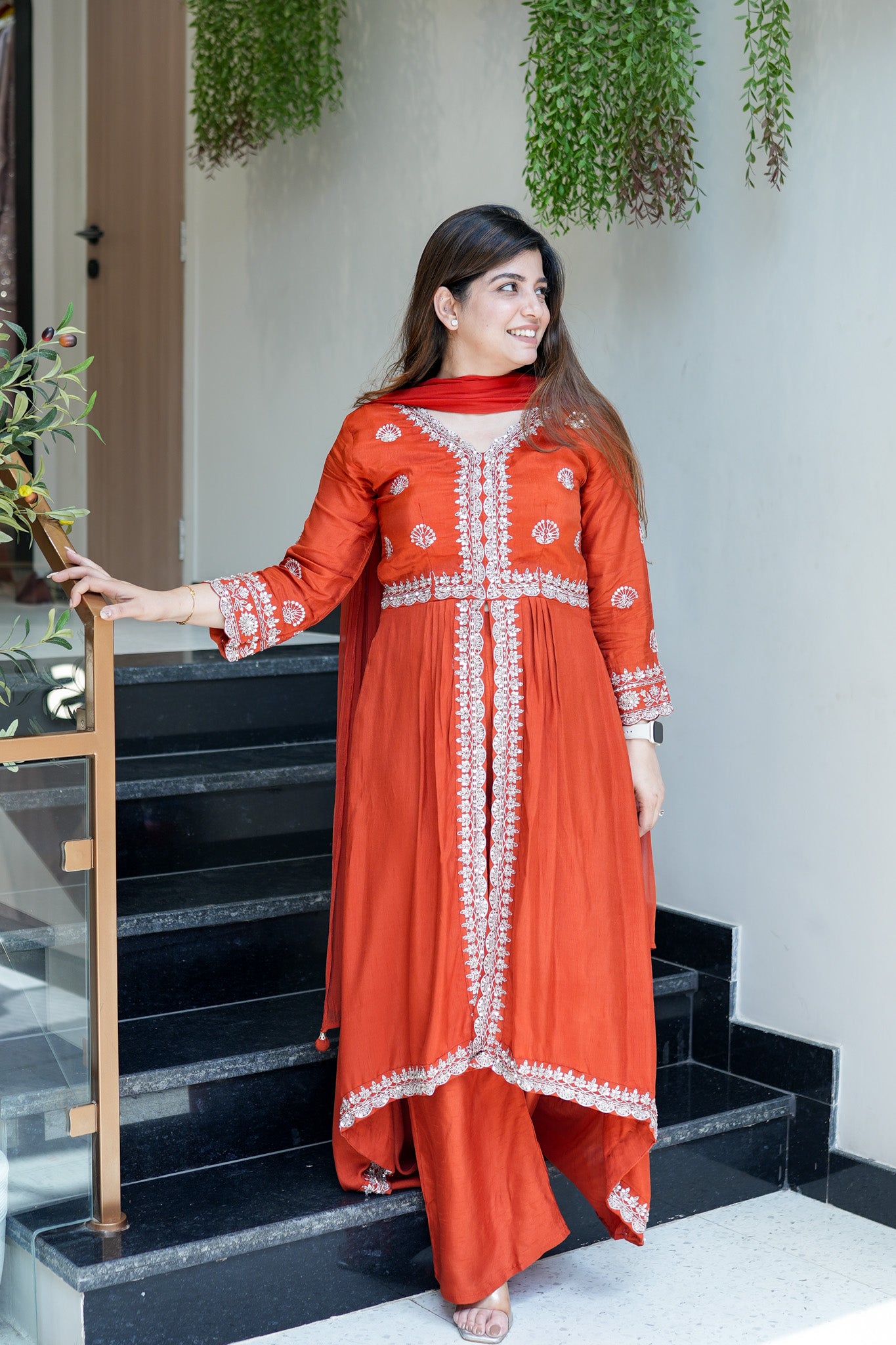 Gul Upside Down Front Slit Anarkali Suit