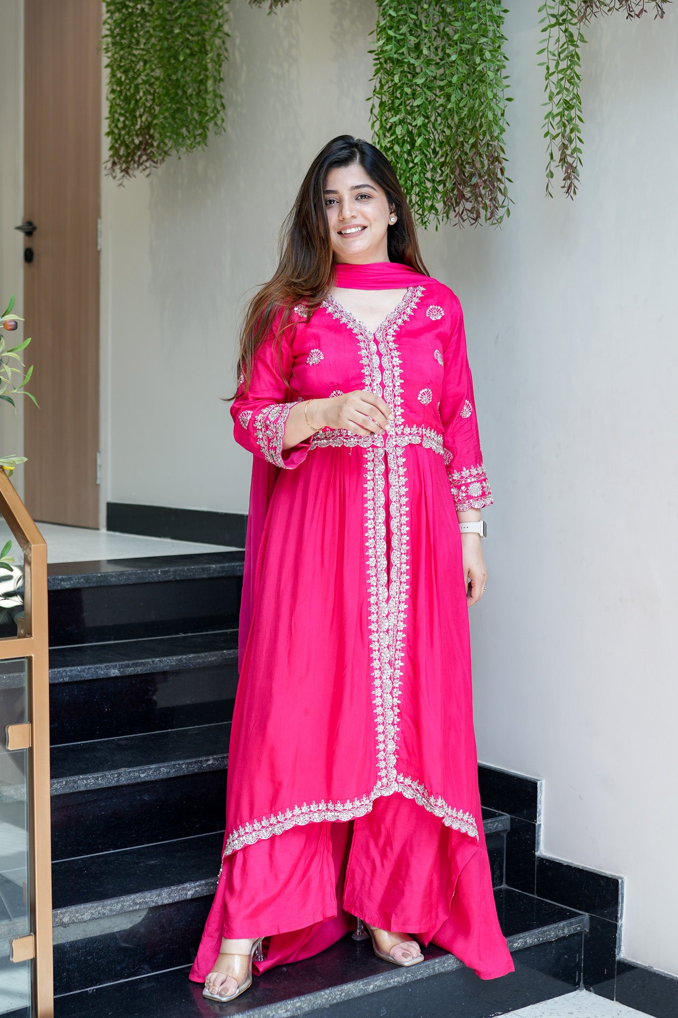 Gul Upside Down Front Slit Anarkali Suit