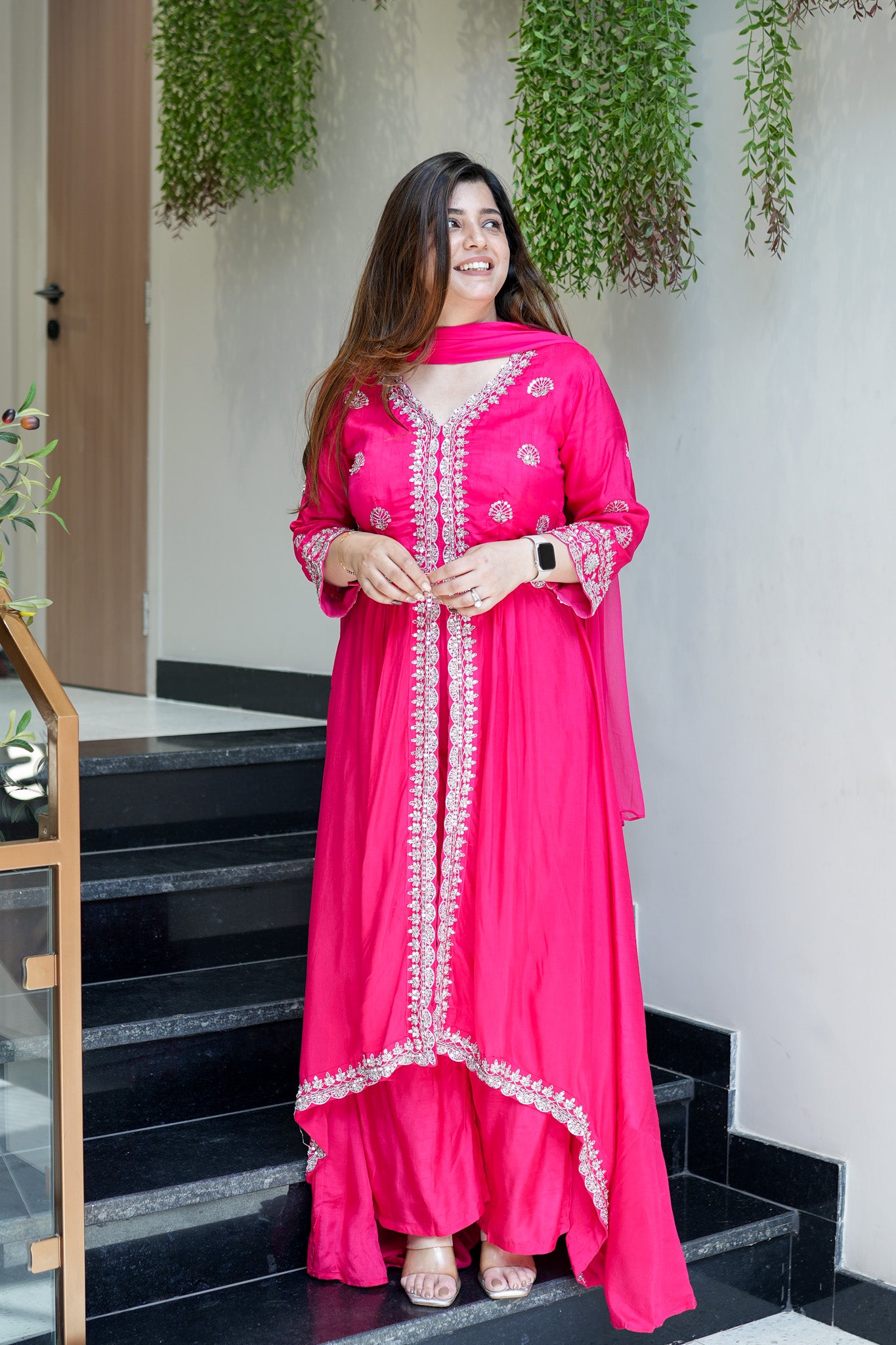 Gul Upside Down Front Slit Anarkali Suit