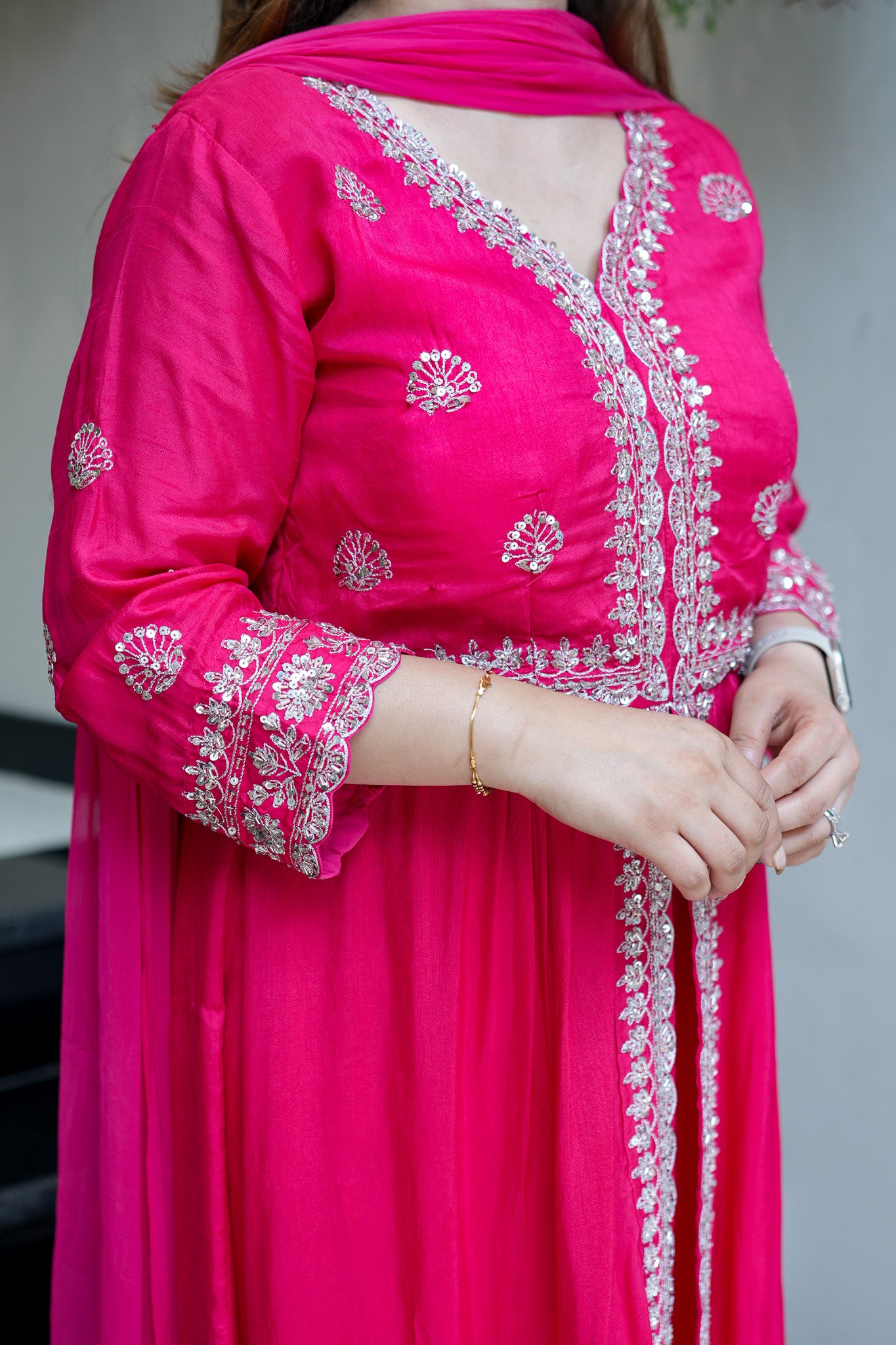 Gul Upside Down Front Slit Anarkali Suit