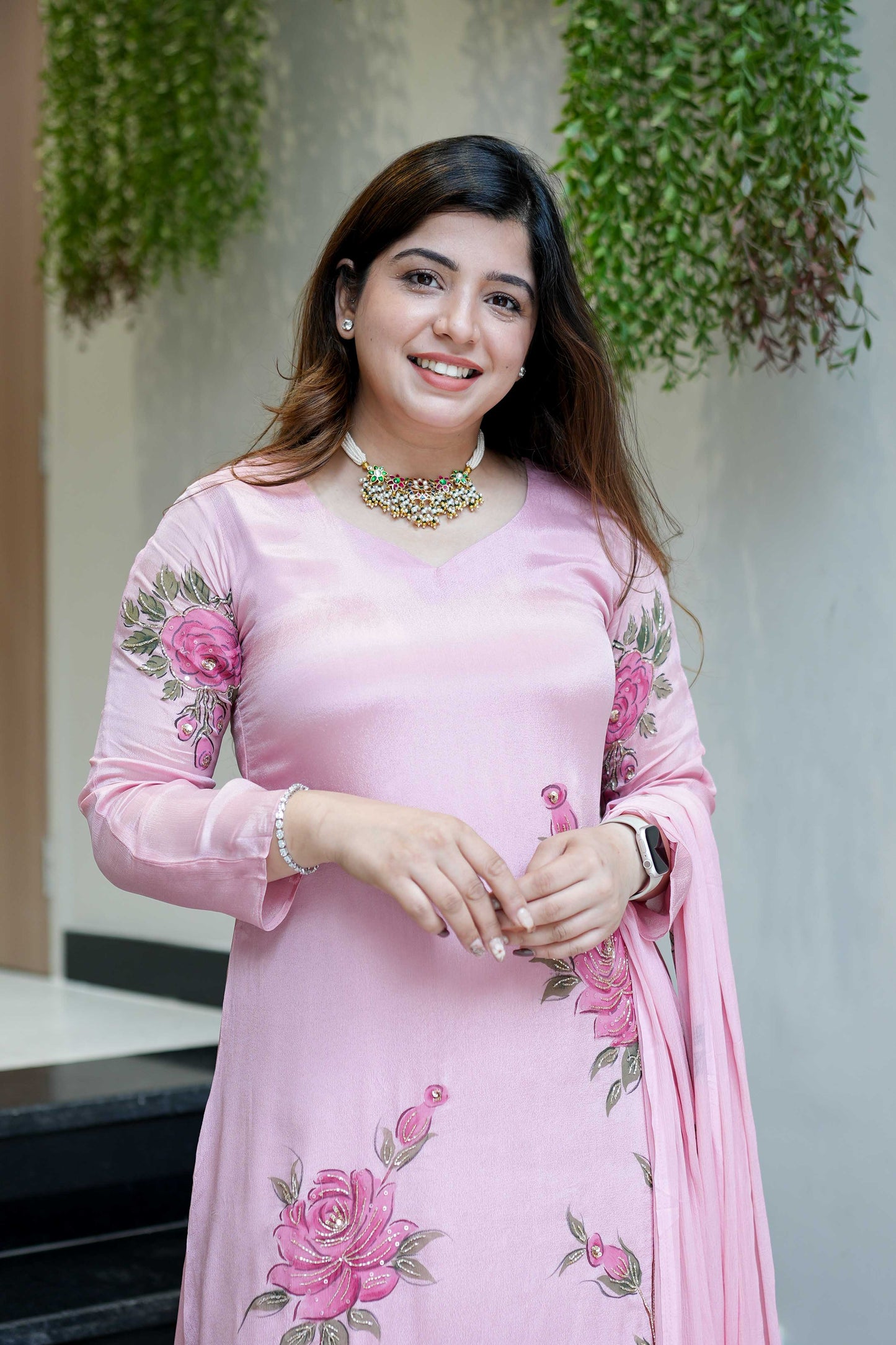 Diya Hand Painted Anarkali Suit Set