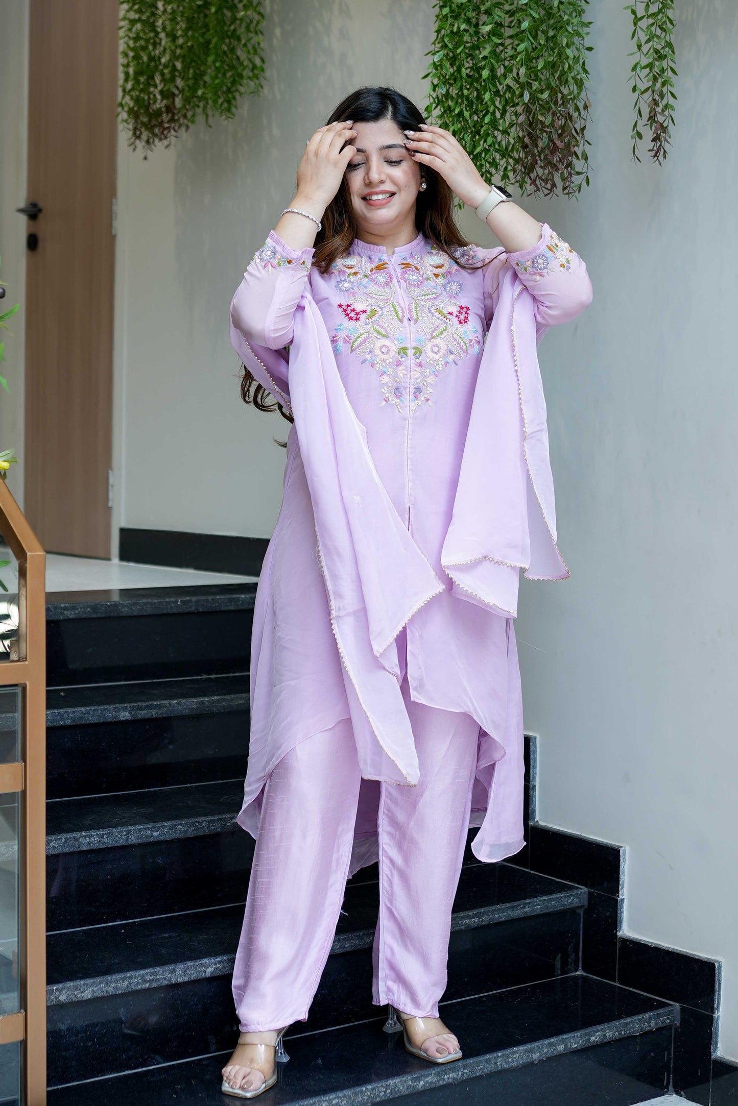Anvita Hand Embroidered Silk Suit Set